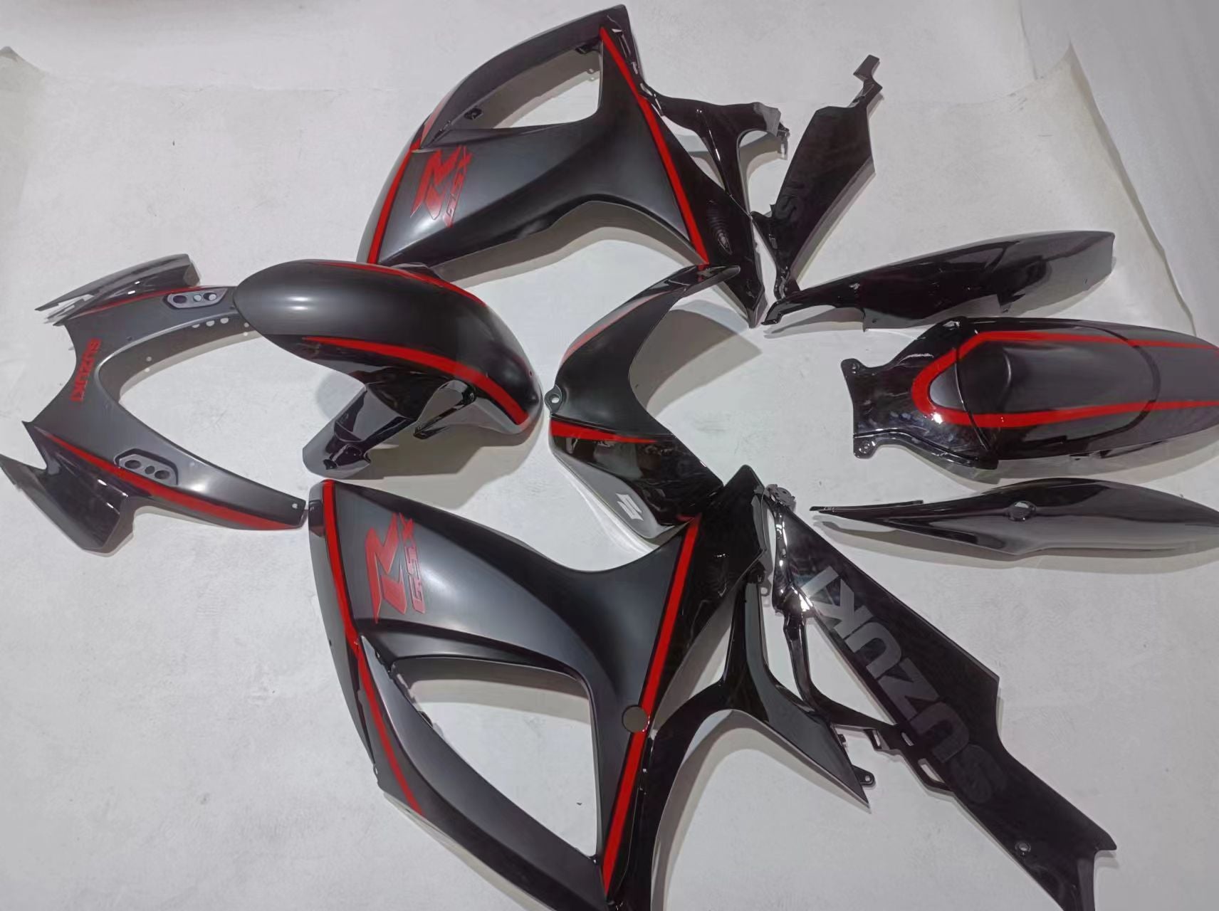 Amotopart 2006-2007 Suzuki GSXR 600/750 Matte Black&Red Fairing Kit