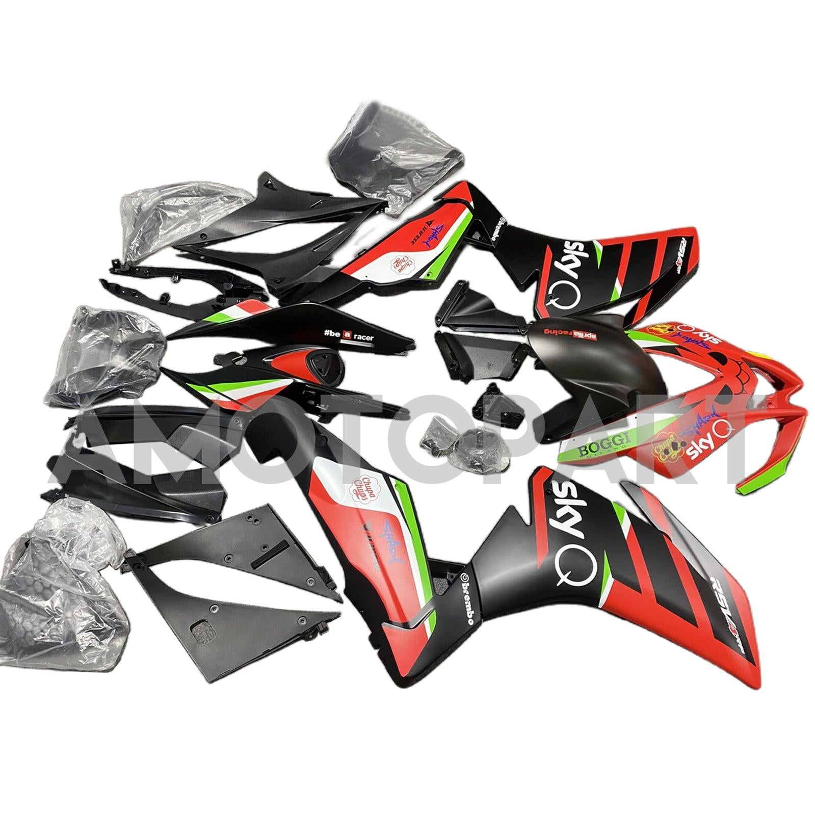 Amotopart 2009-2015 RSV4 1000 アプリリア レッド&ブラック スタイル 5 フェアリングキット