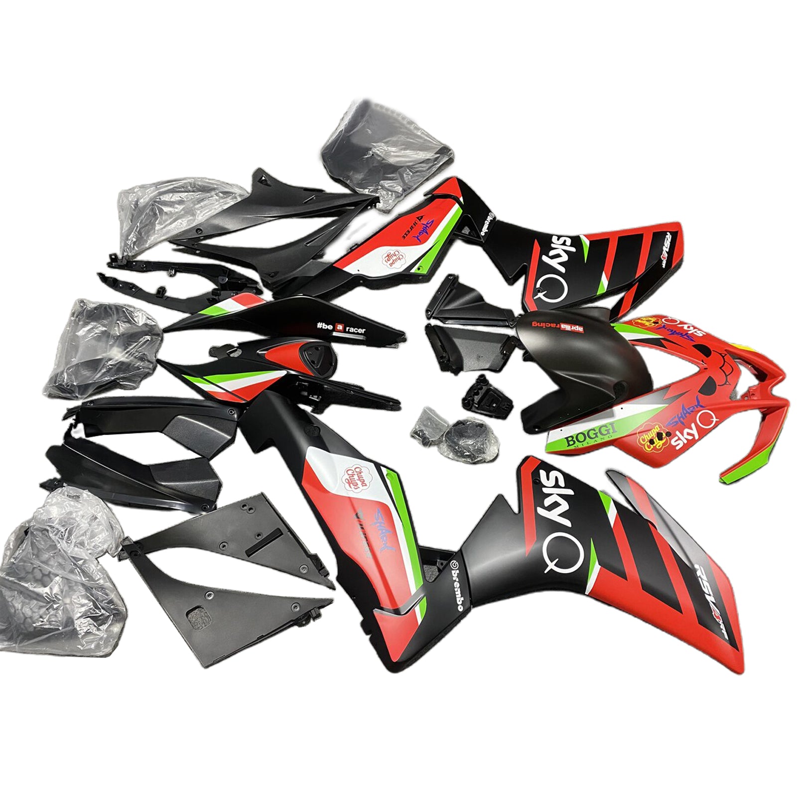 Amotopart 2009-2015 RSV4 1000 Aprilia Rouge & Noir Style 5 Kit de carénage