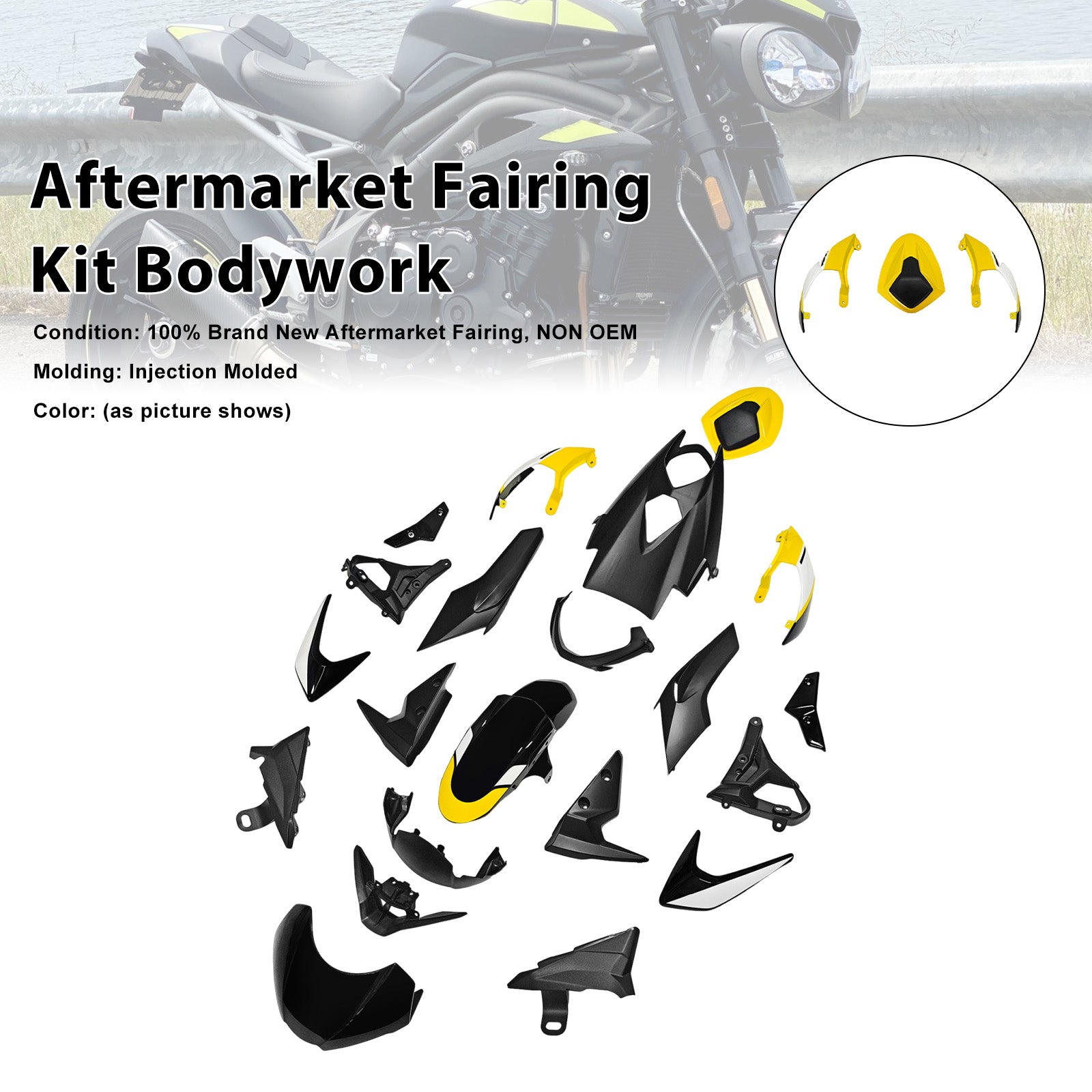 Amotopart 2020-2022 Collection de kits de carénage Triumph Street Triple 765 R/RS
