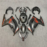 Amotopart 2013-2024 Kawasaki EX300/Ninja300 nero opaco con kit carenatura logo rosso