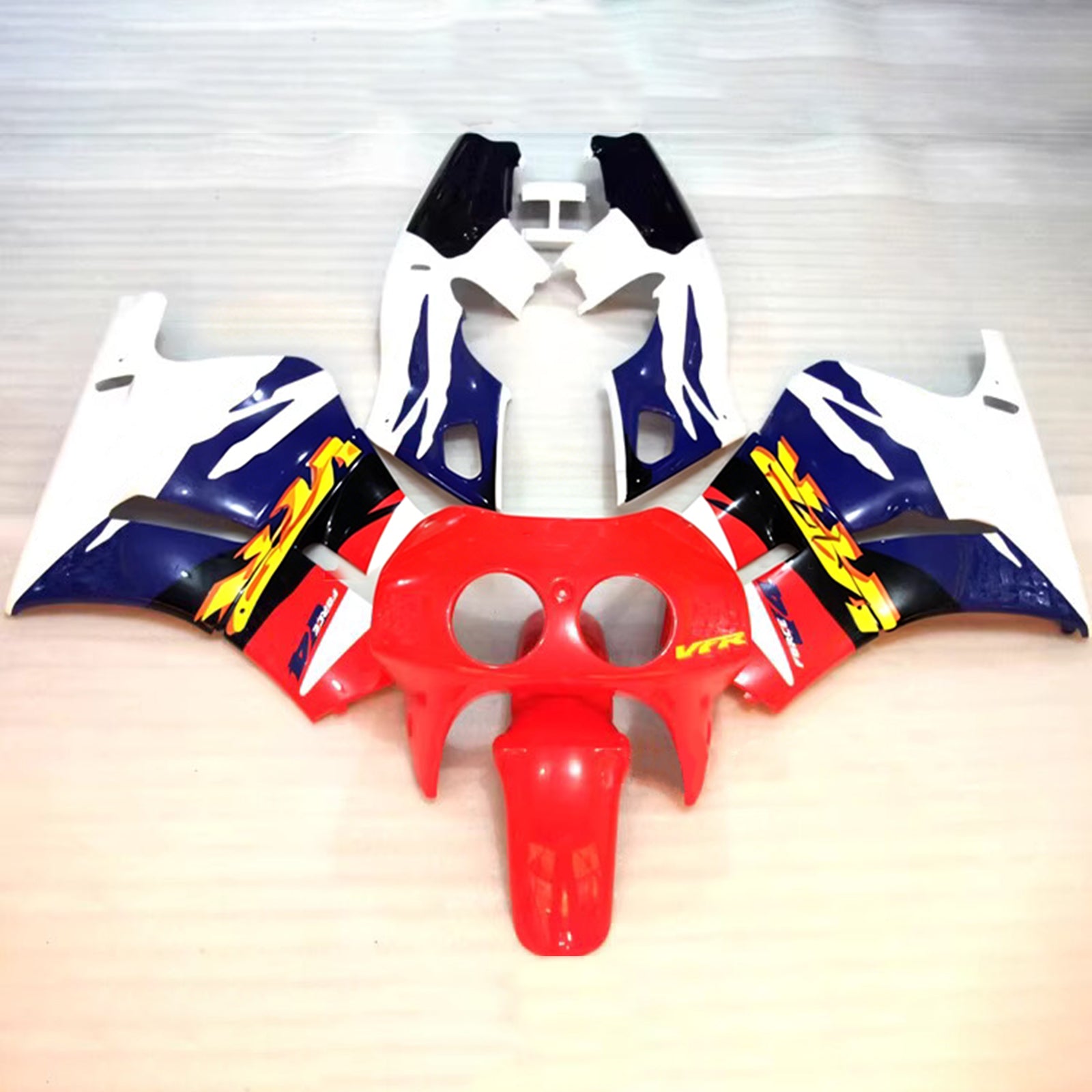 Amotopart 1988-1992 Honda VFR400R NC30 White/Red Fairing Kit