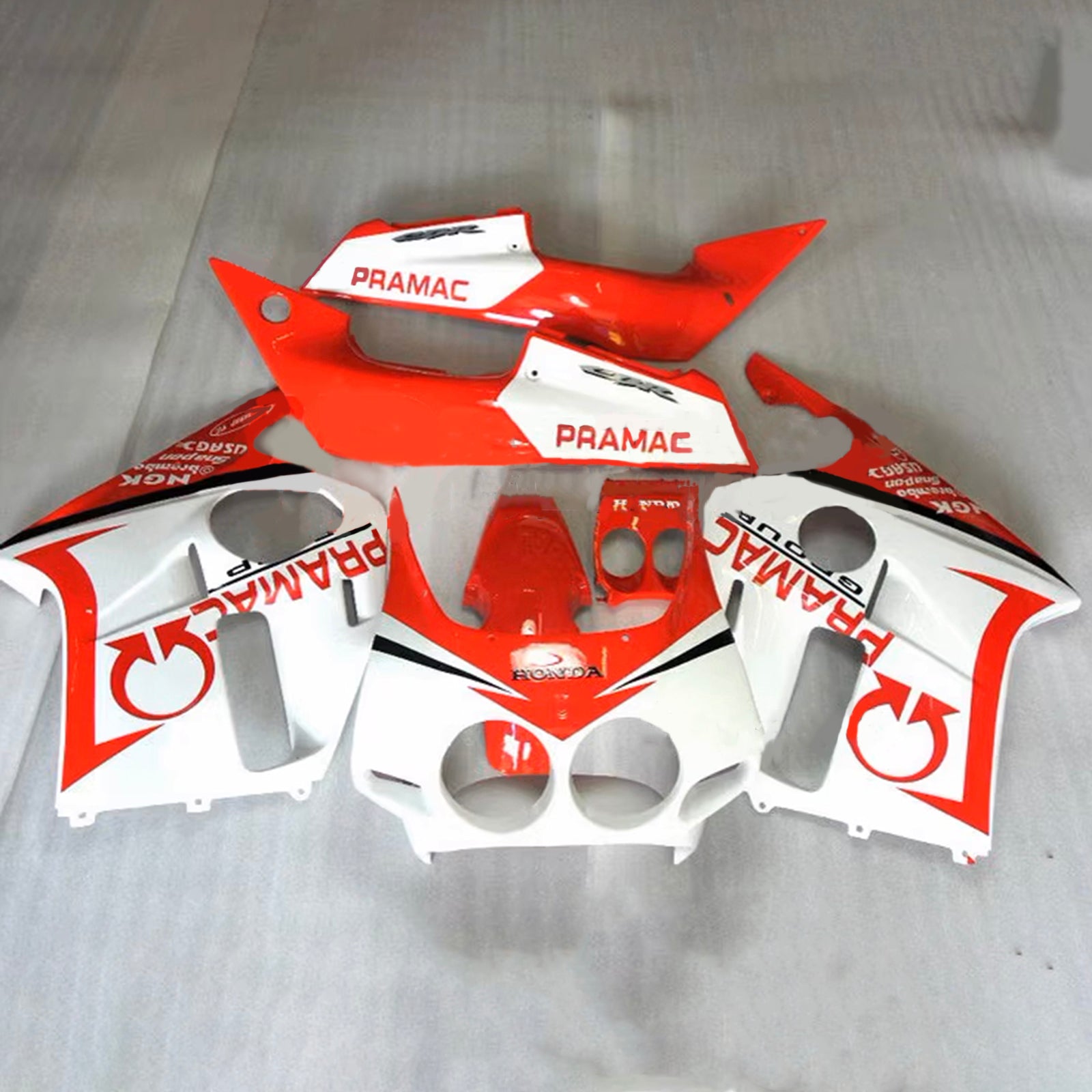 Amotopart 1987–1989 Honda CBR400RR NC23 Verkleidungsset in Orange und Weiß