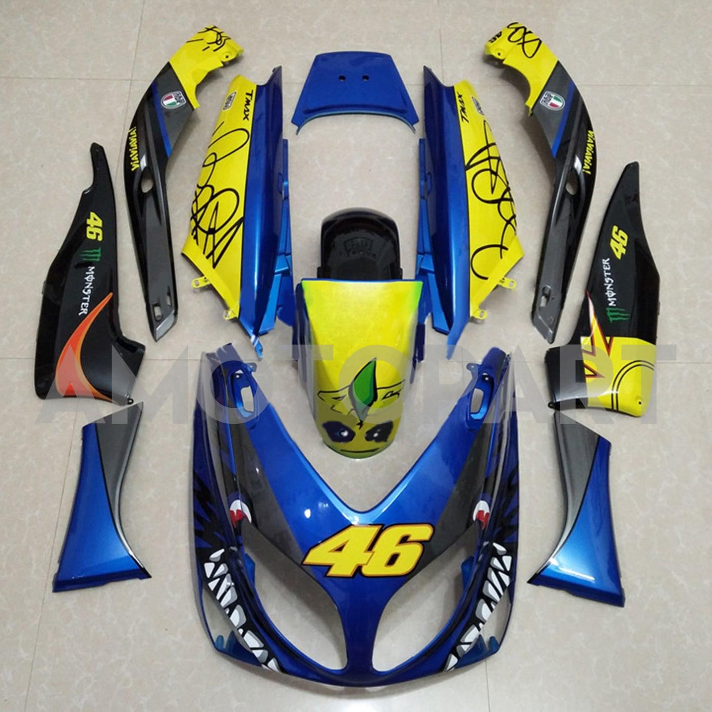 Amotopart 2001-2007 T-Max Yamaha Blue&Yellow Fairing Kit