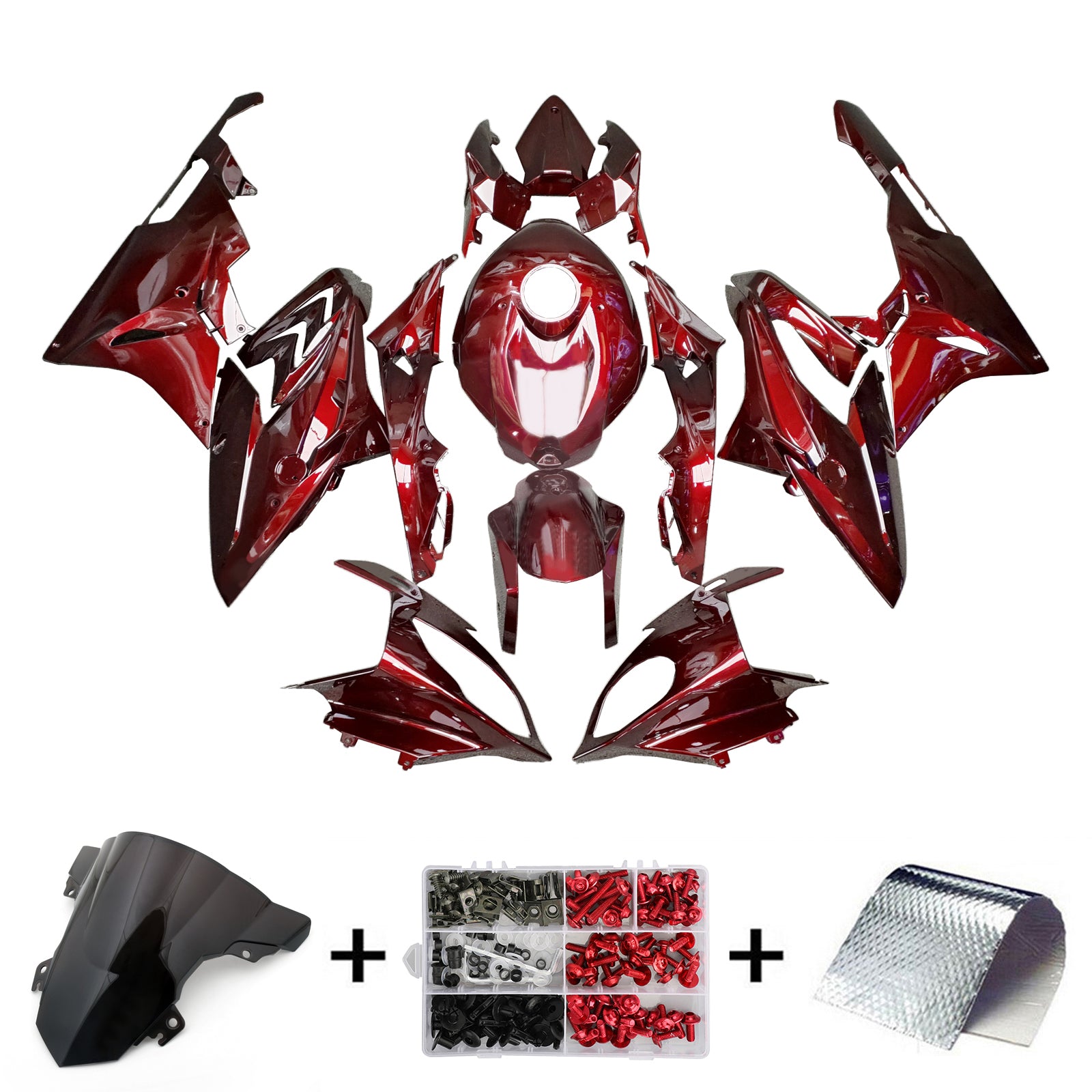 Amotopart 2017-2018 BMW S1000RR Glossy Red Fairing Kit