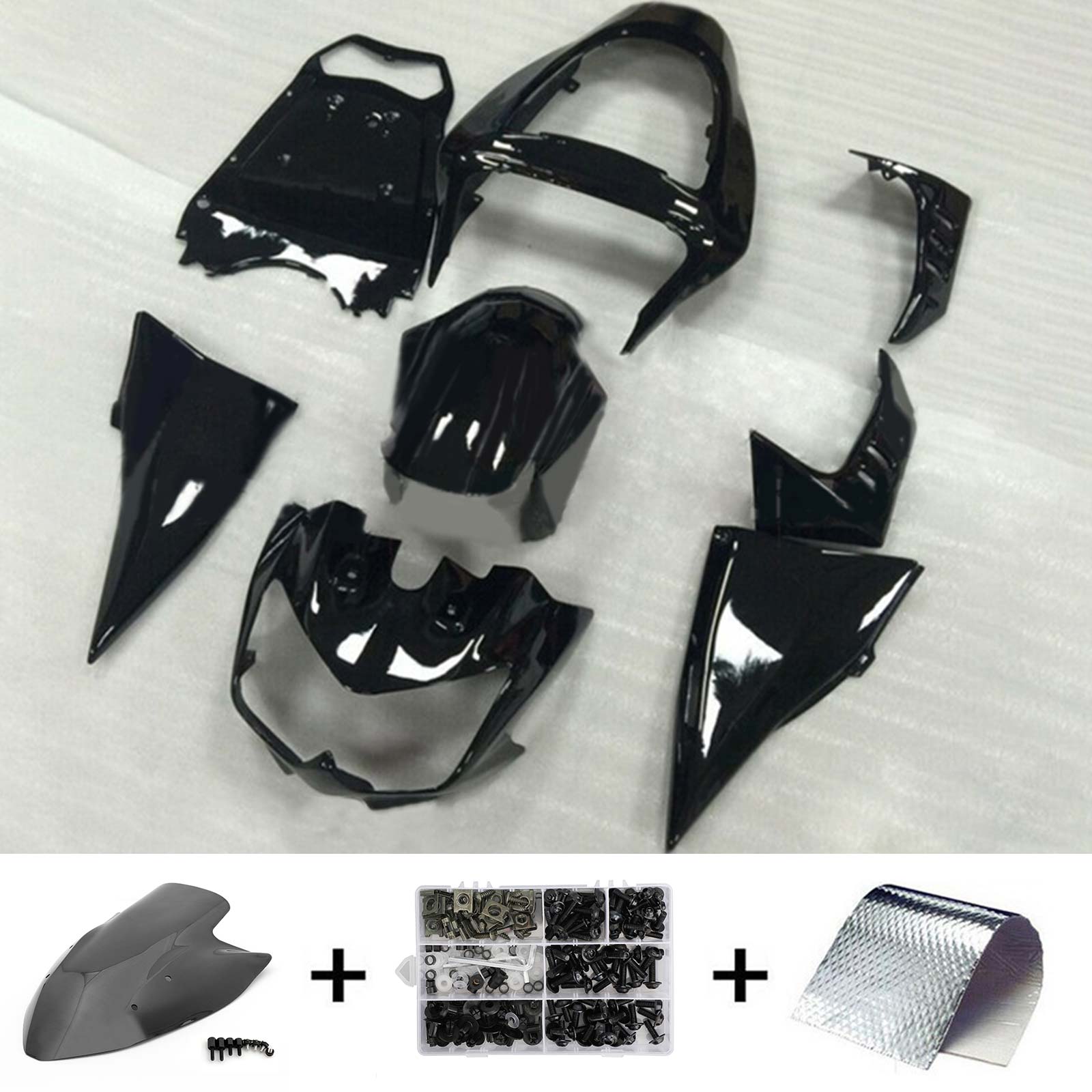 Amotopart 2003-2006 Z1000 Kawasaki Gloss Black Fairing Kit