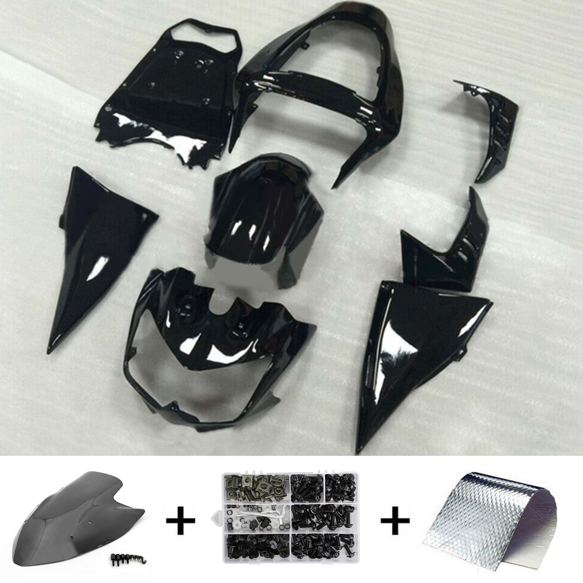 Kit de carénage Amotopart 2003-2006 Z1000 Kawasaki noir brillant