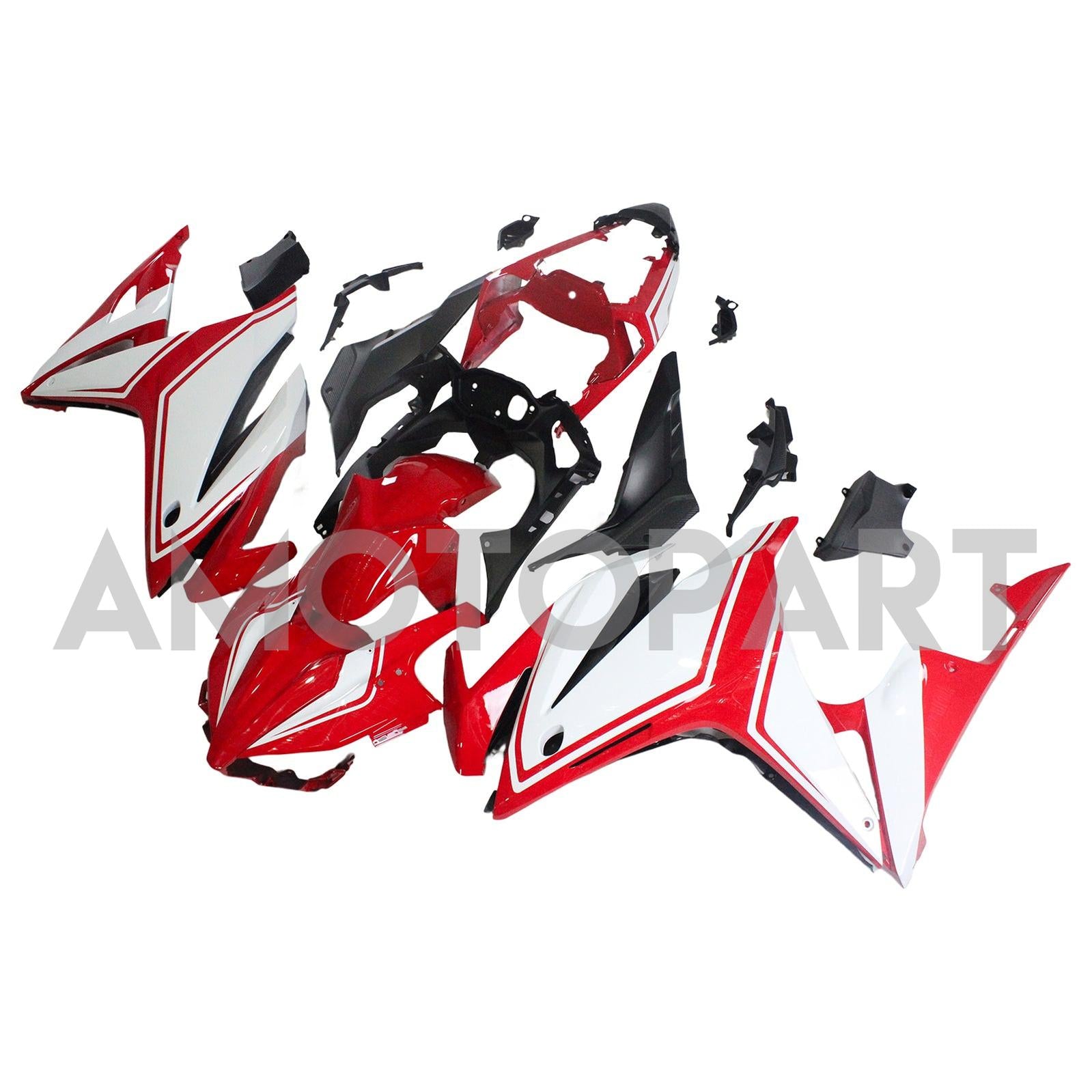 Amotopart 2016-2018 CBR500R ホンダ レッド&ホワイト フェアリングキット