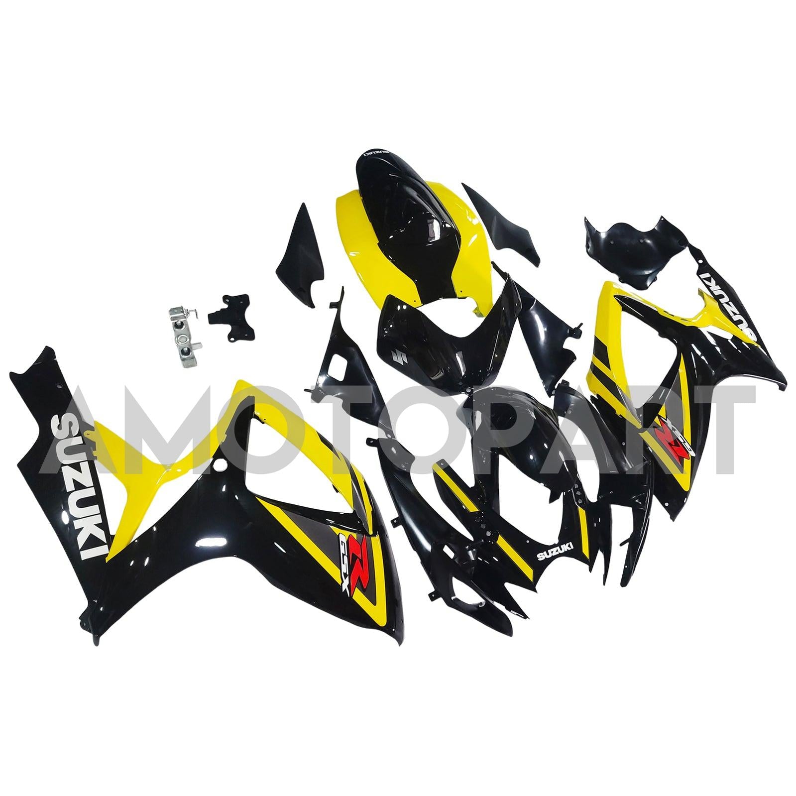 Amotopart 2006-2007 Suzuki GSXR 600/750 Glossy Yellow Black Fairing Kit