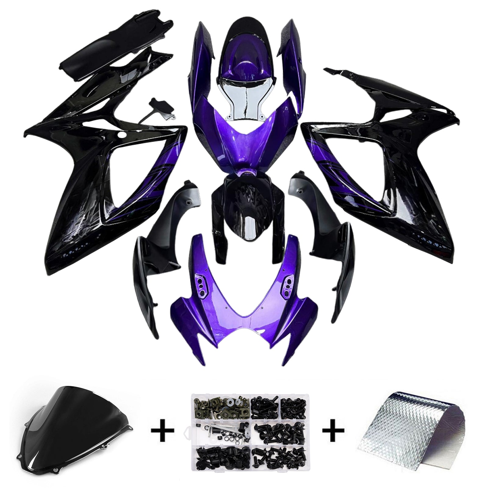 Amotopart 2006-2007 Suzuki GSXR 600/750 Purple Black Fairing Kit