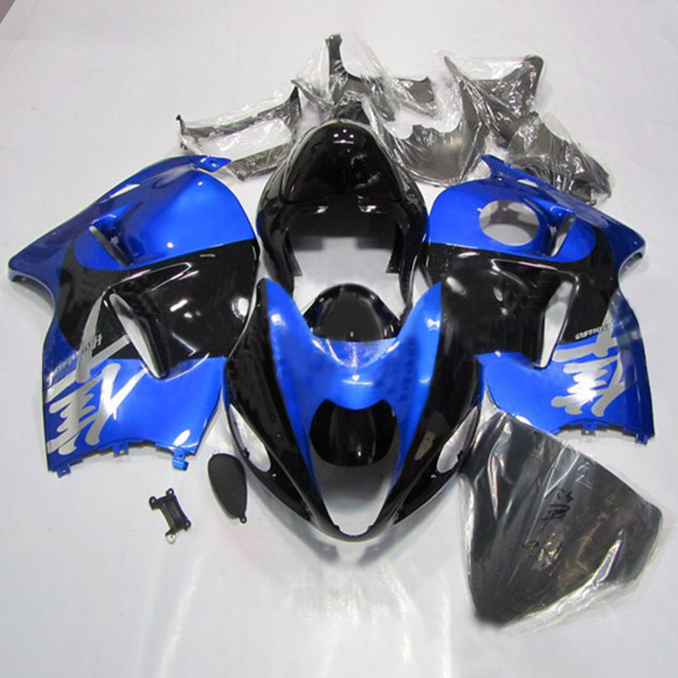 Amotopart 1999–2007 Suzuki Hayabusa GSX1300R Blue &amp; Black Style2 Verkleidungsset