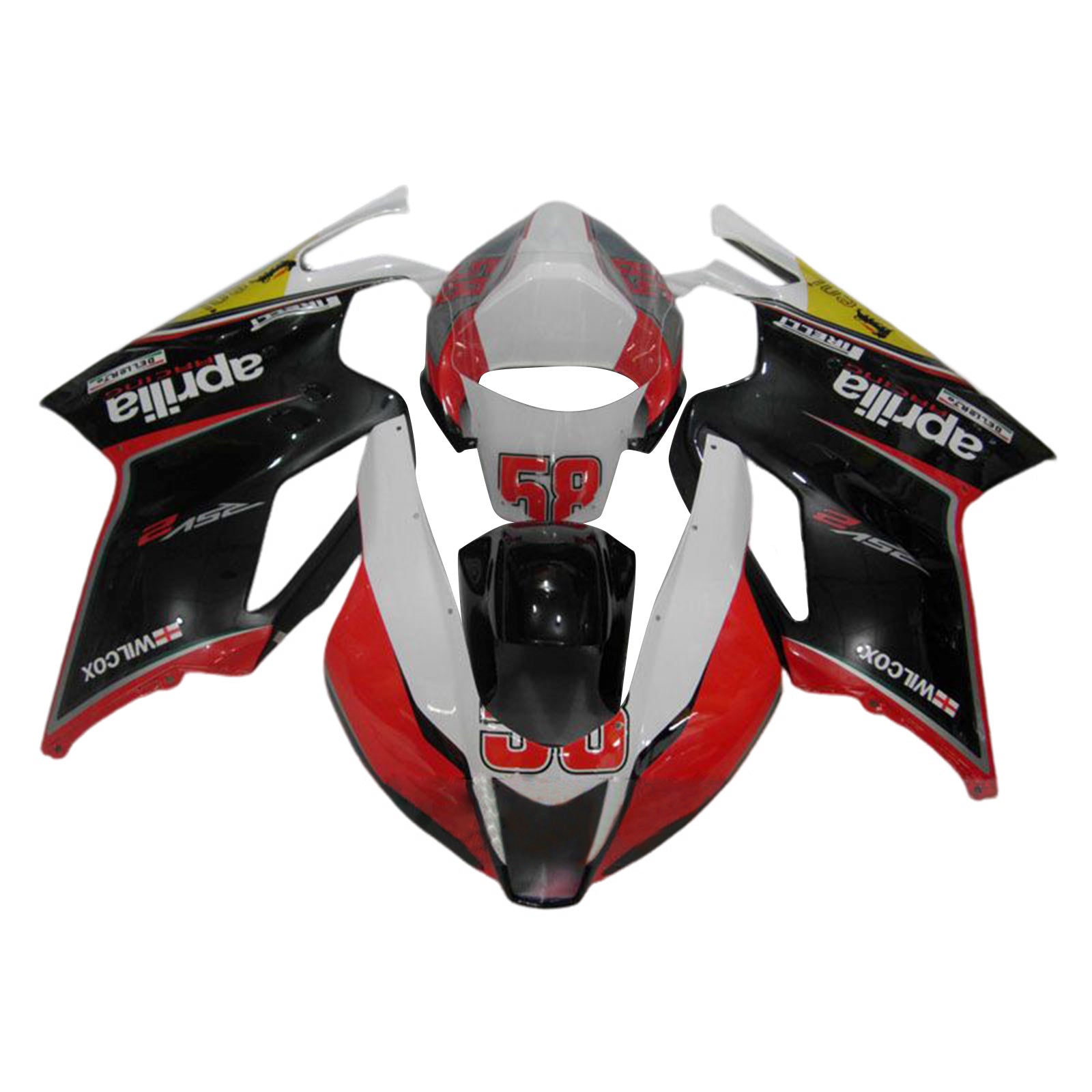 Amotopart 2003–2006 Aprilia RSV1000 Red &amp; Black Style3 Verkleidungsset