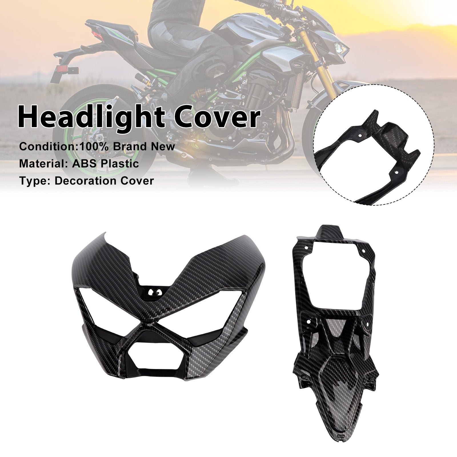 2025-2026 Kawasaki Z900 Front Nose Headlight Cover Fairing