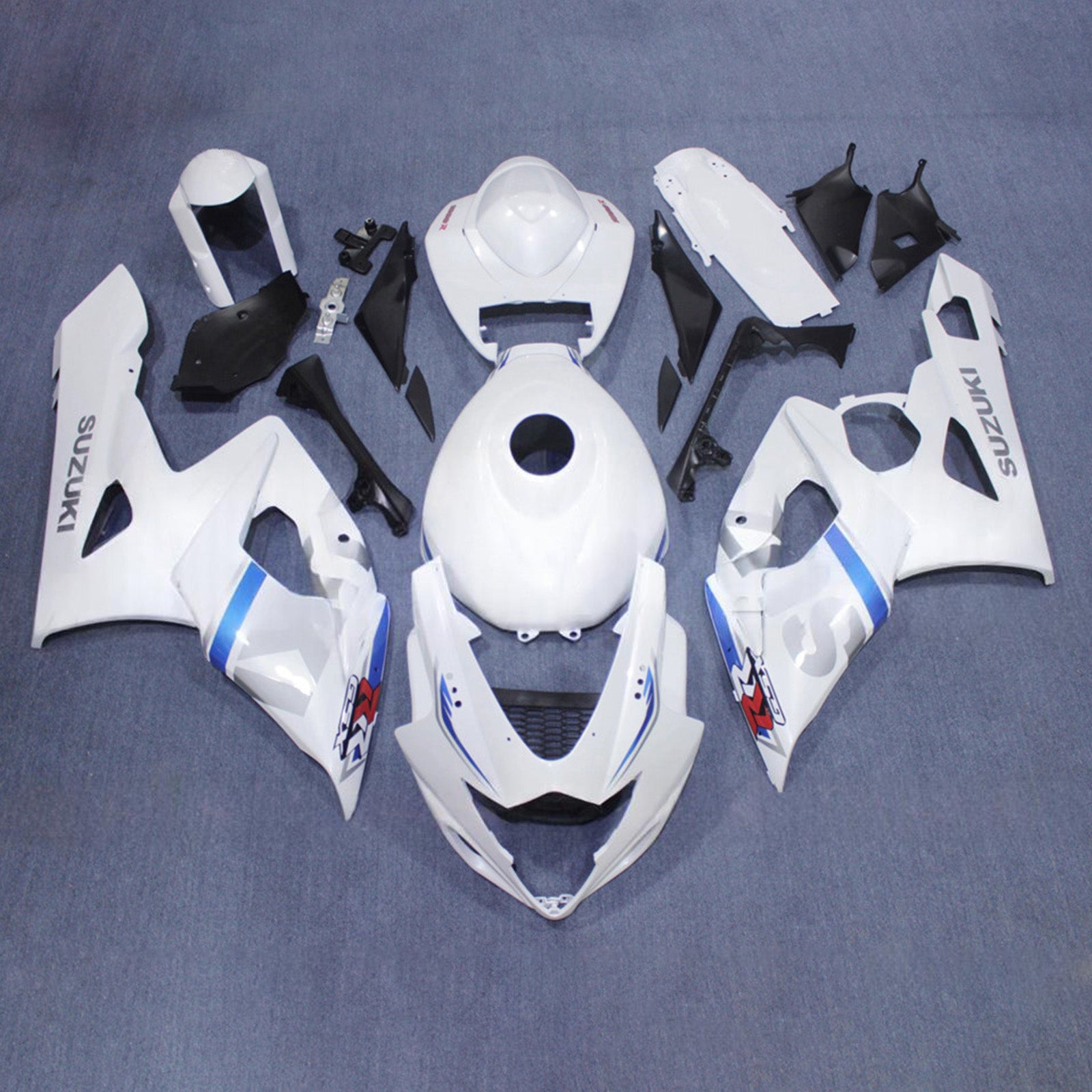 Amotopart 2005-2006 Suzuki GSXR1000 White Fairing Kit