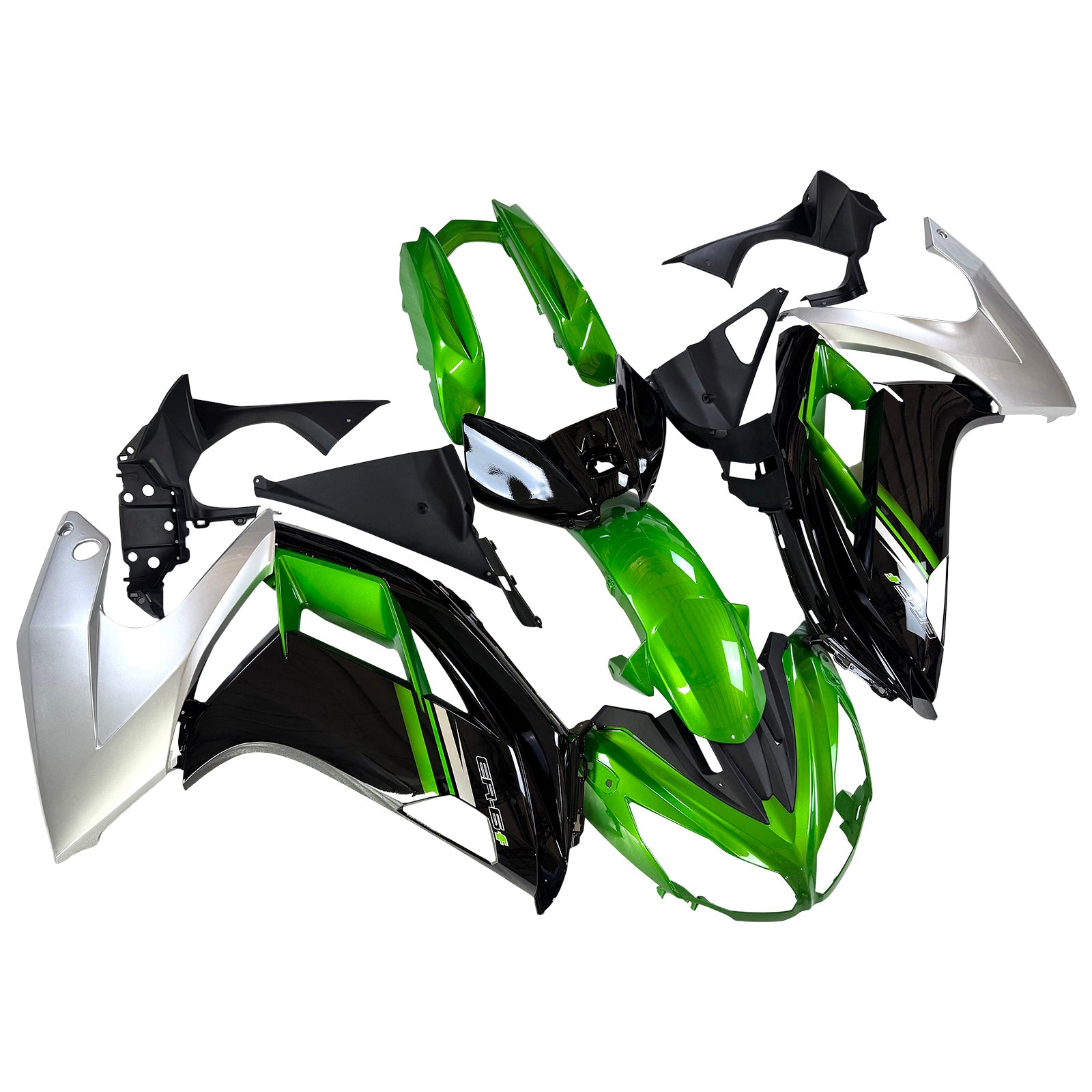 Amotopart 2012-2016 Kawasaki ER6F/Ninja650 Green Black Fairing Kit