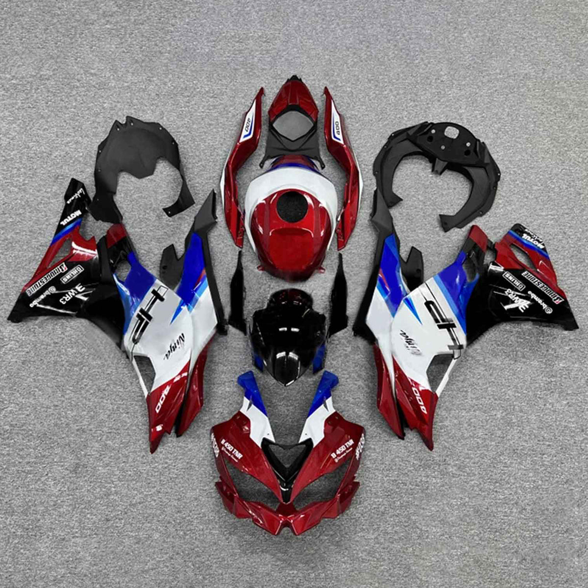 Amotopart 2019-2024 Ninja ZX-25R ZX-4R ZX-4RR Kawasaki Kit carena rosso e blu