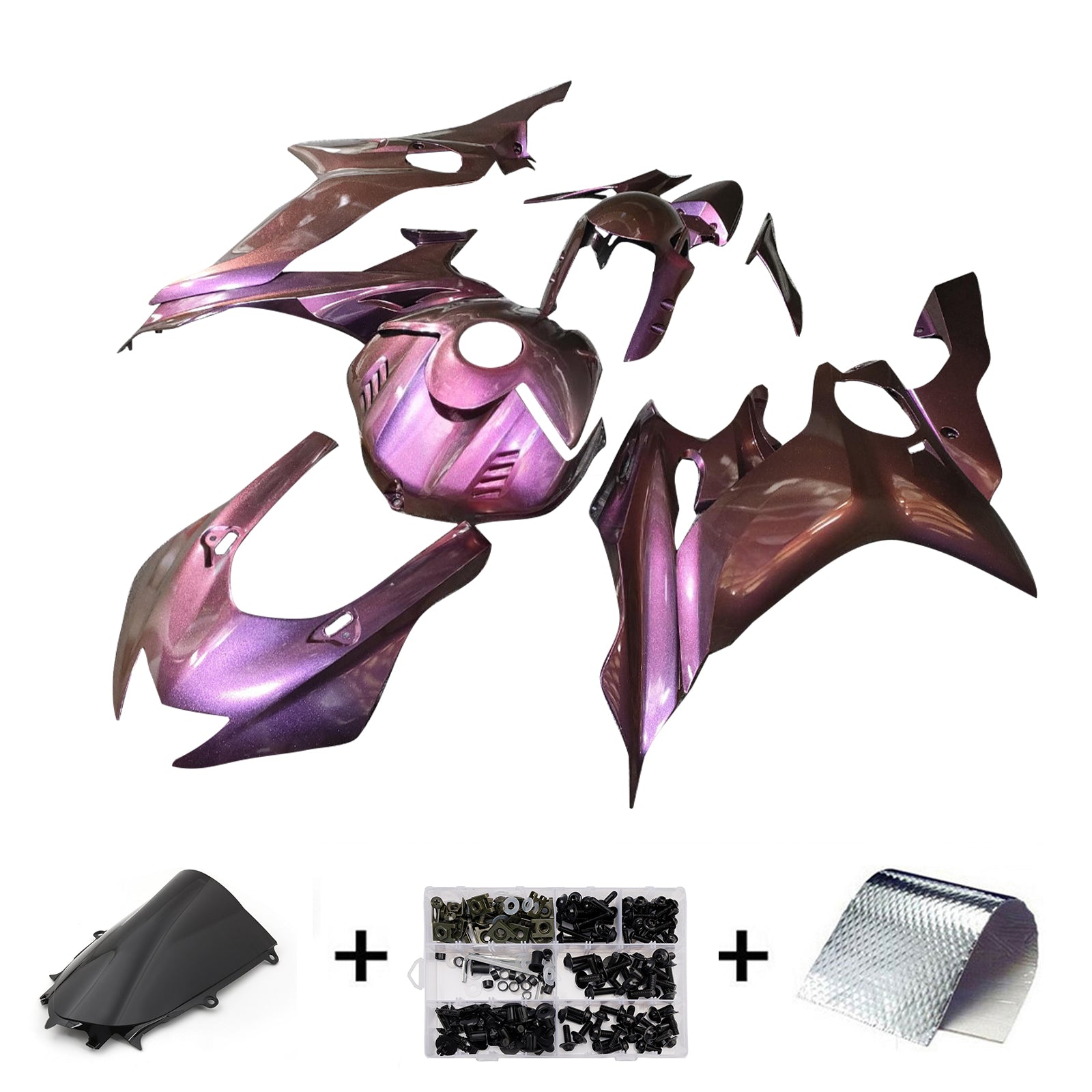 Amotopart 2017-2023 Yamaha YZF-R6 Chameleon Purple Fairing Kit