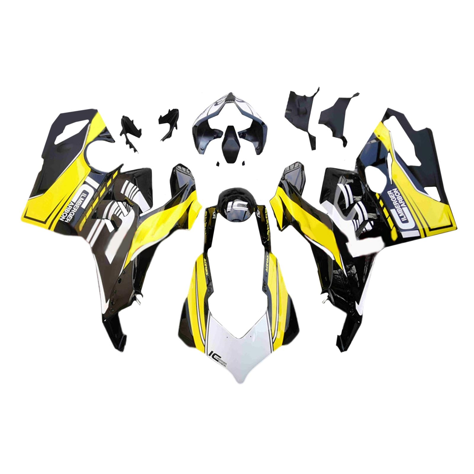 Amotopart Ducati 2018-2019 Panigale V4/V4S y 2018-2020 Panigale V4SP Kit de carenado amarillo negro