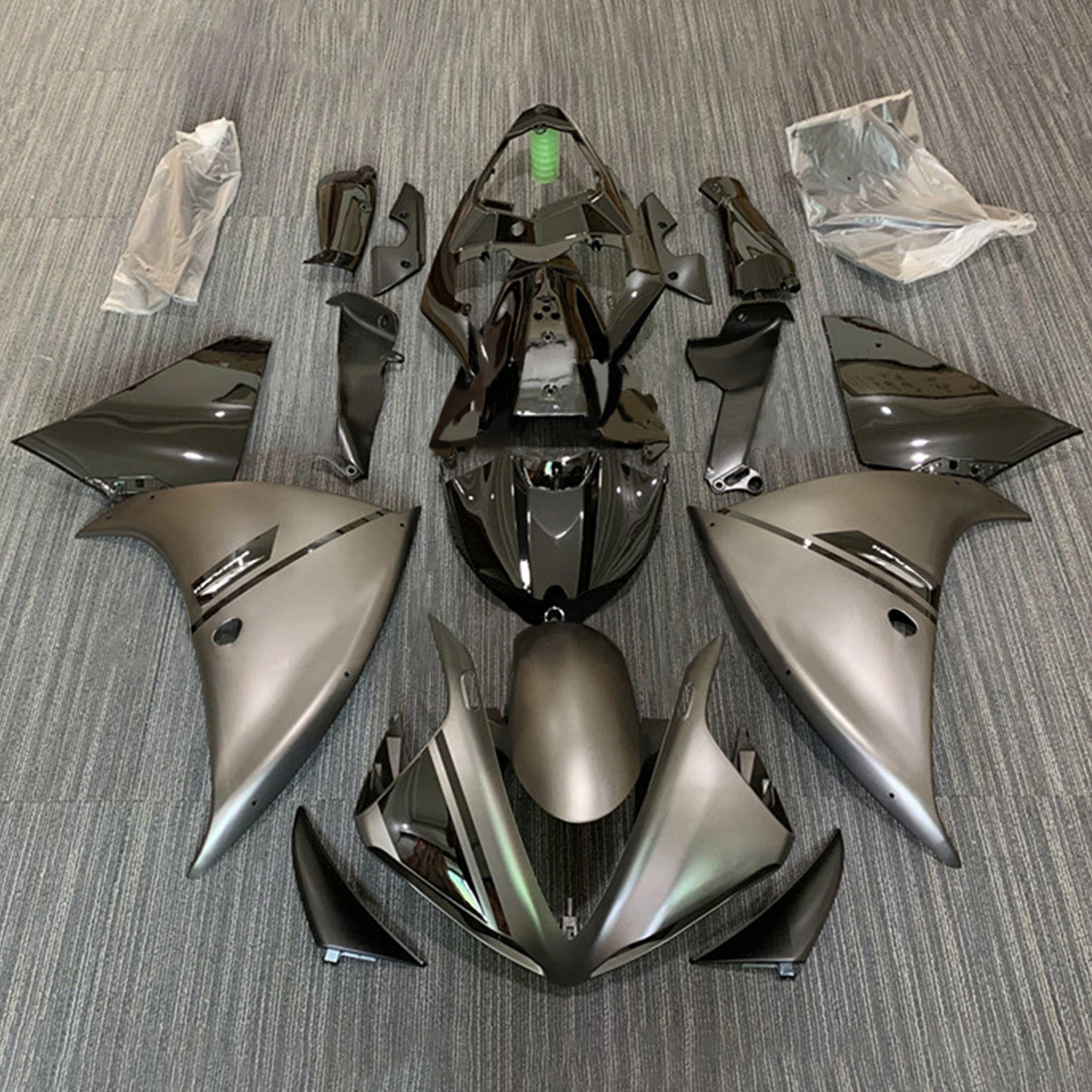 Amotopart 2012-2014 Yamaha YZF 1000 R1 Black Gray Fairing Kit