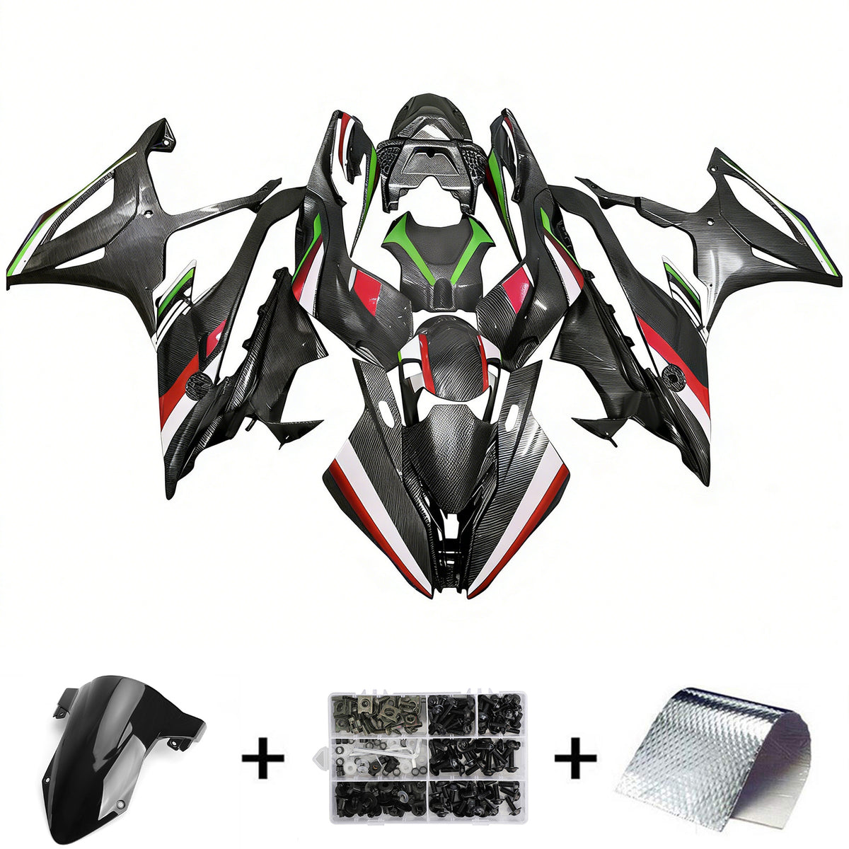 Amotopart 2019-2022 BMW M1000RR S1000RR Carbon Fiber Pattern Fairing Kit