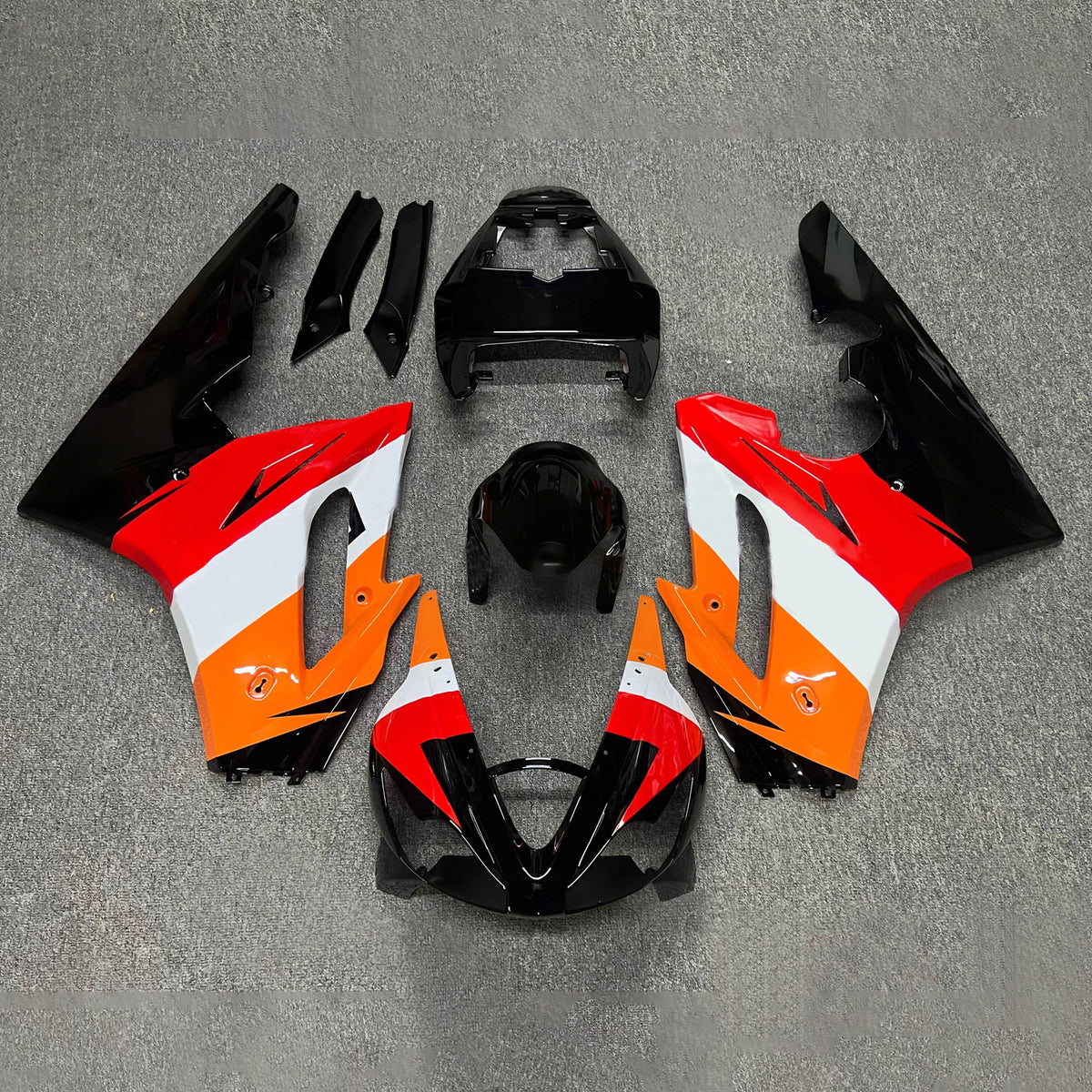 Amotopart 2006-2008 Triumph Daytona 675 Sort Orange Rød Hvid Fairing Kit