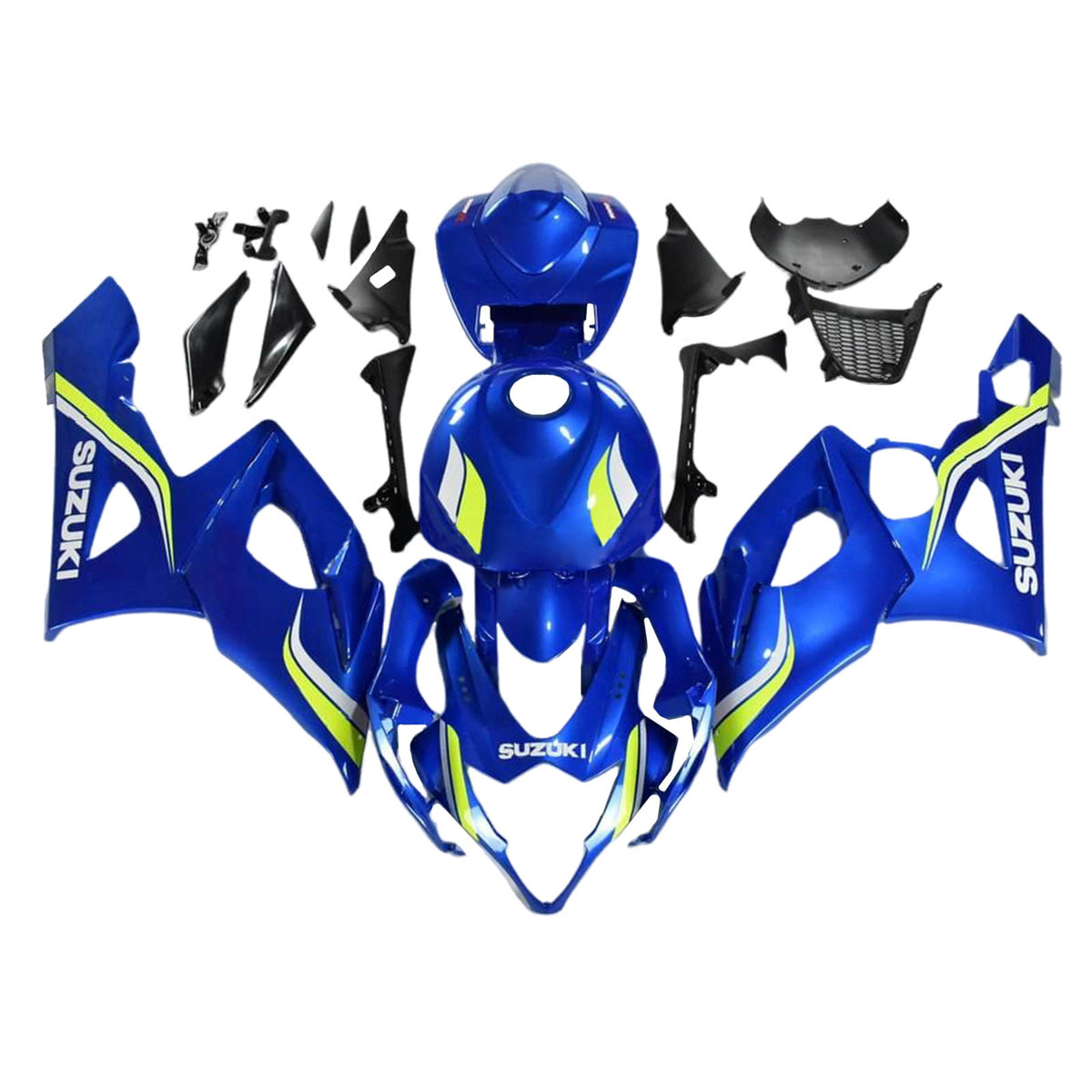 Amotopart 2005-2006 K5 GSXR1000 Suzuki Kit de carenado con detalles en azul y verde