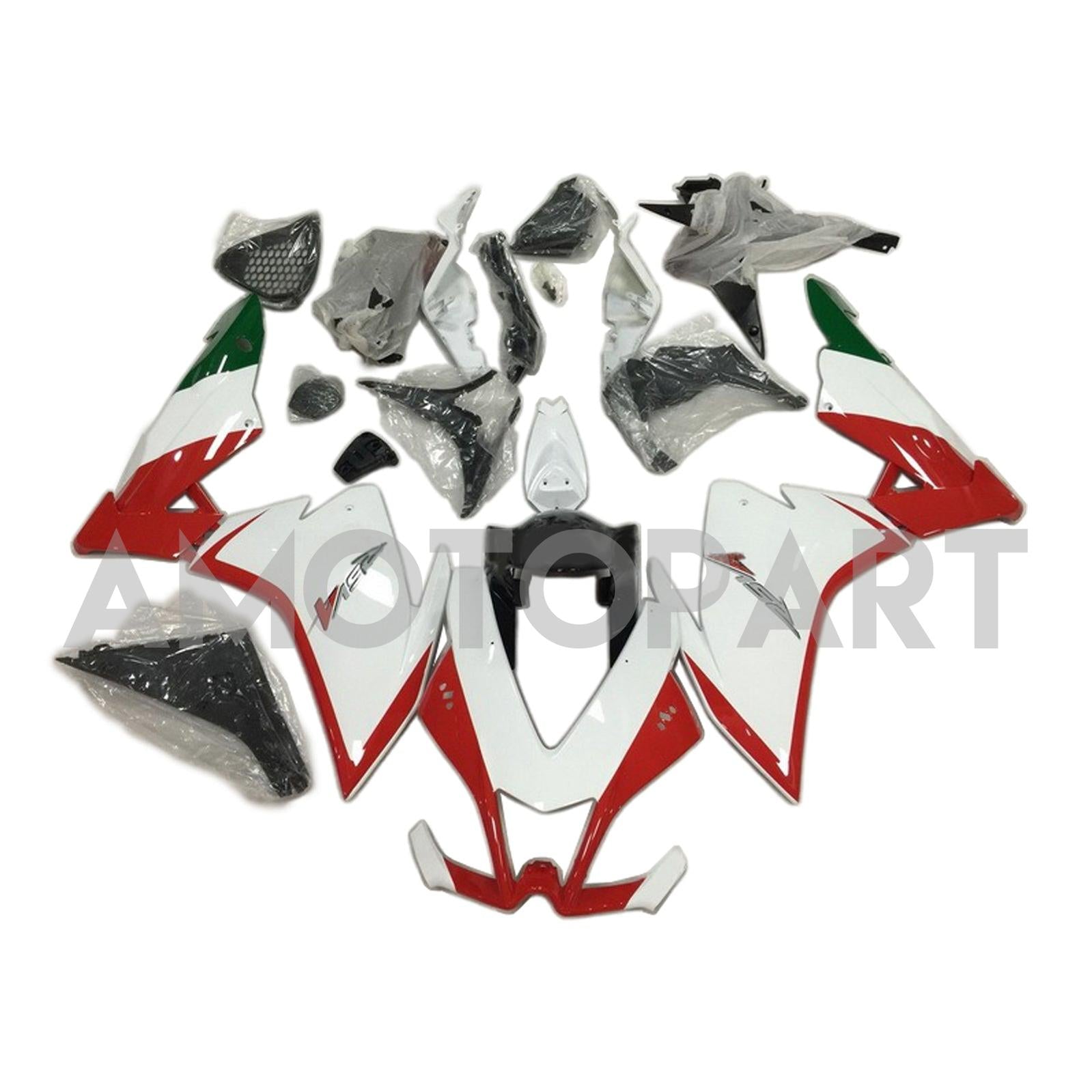Amotopart 2009-2015 RSV4 1000 Aprilia White&Red Style2 Fairing Kit