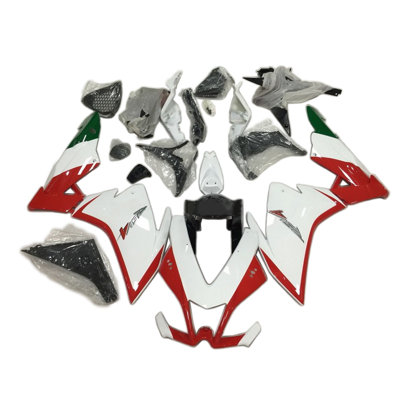 Amotopart 2009-2015 RSV4 1000 Aprilia White&amp;Red Style2 Verkleidungsset