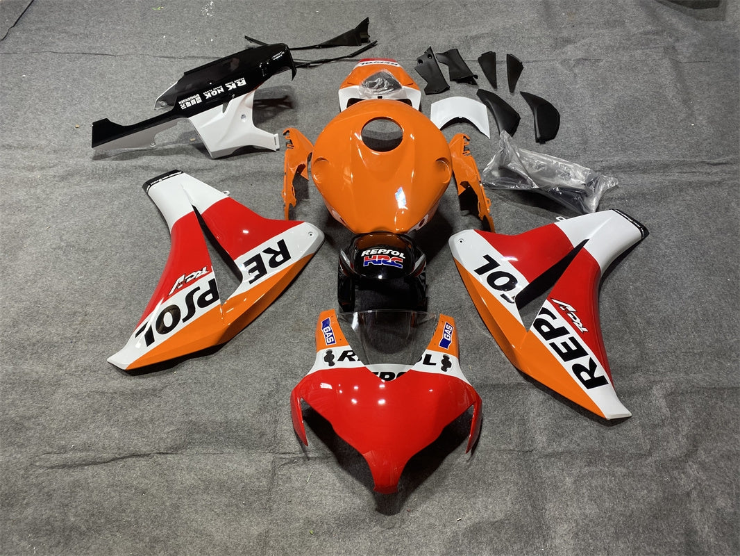 Amotopart Honda CBR1000RR 2008-2011 Kit de carenado Repjol rojo y naranja