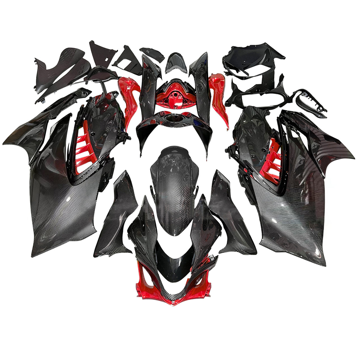 Amotopart 2021-2026 Kit carena modello Suzuki Hayabusa GSX1300R bianco nero rosso in fibra di carbonio