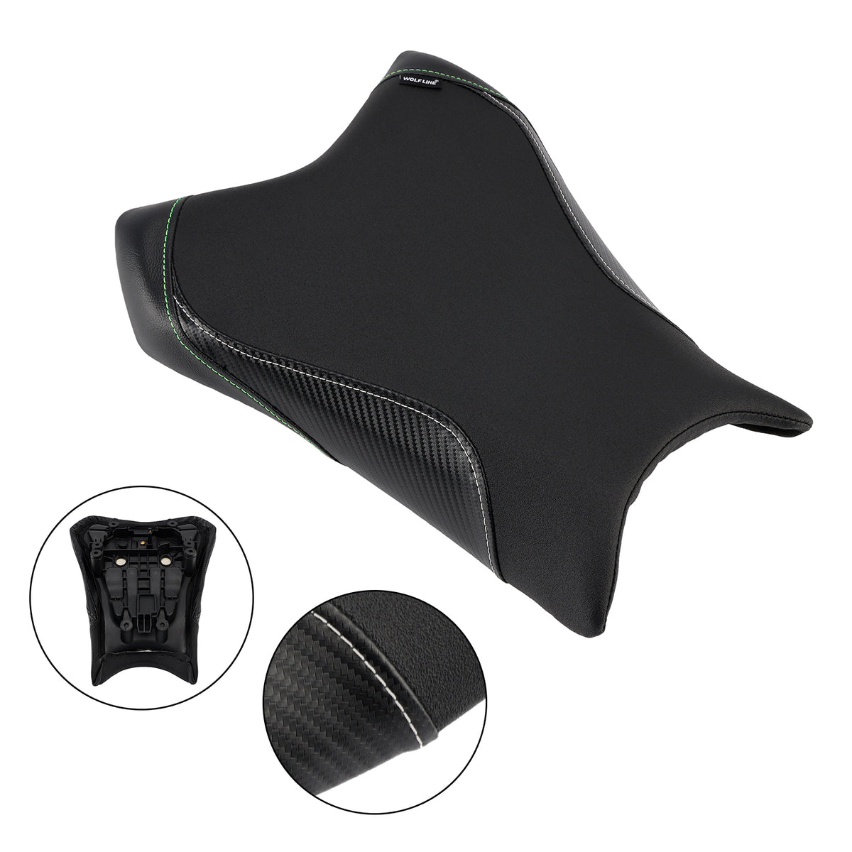 19-25 Nero Kawasaki Ninja Zx-6R Cuscino sedile conducente anteriore Pu
