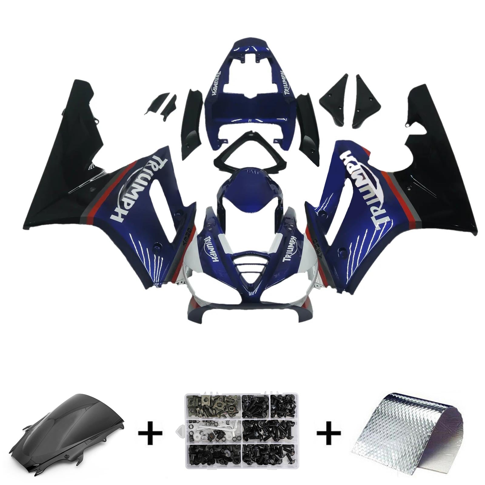 Amotopart 2009–2012 Triumph Daytona 675 Blue&amp;Black Style2 Verkleidungsset