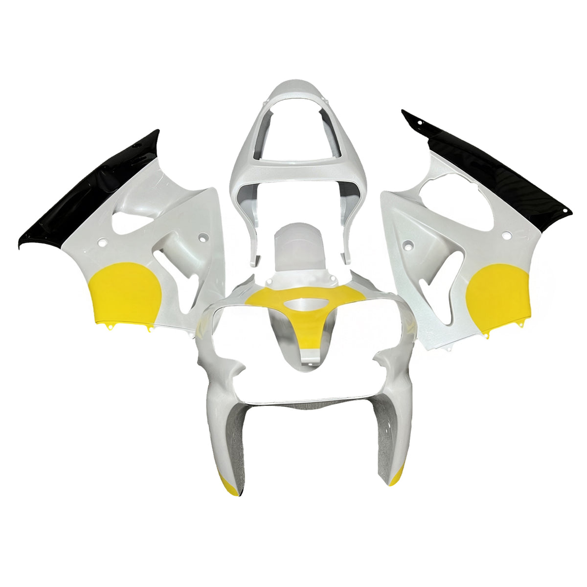 Amotopart 2000-2002 2005-2008 Kawasaki ZX-6R 636 ZZR600 Yellow Gray Black Fairing Kit