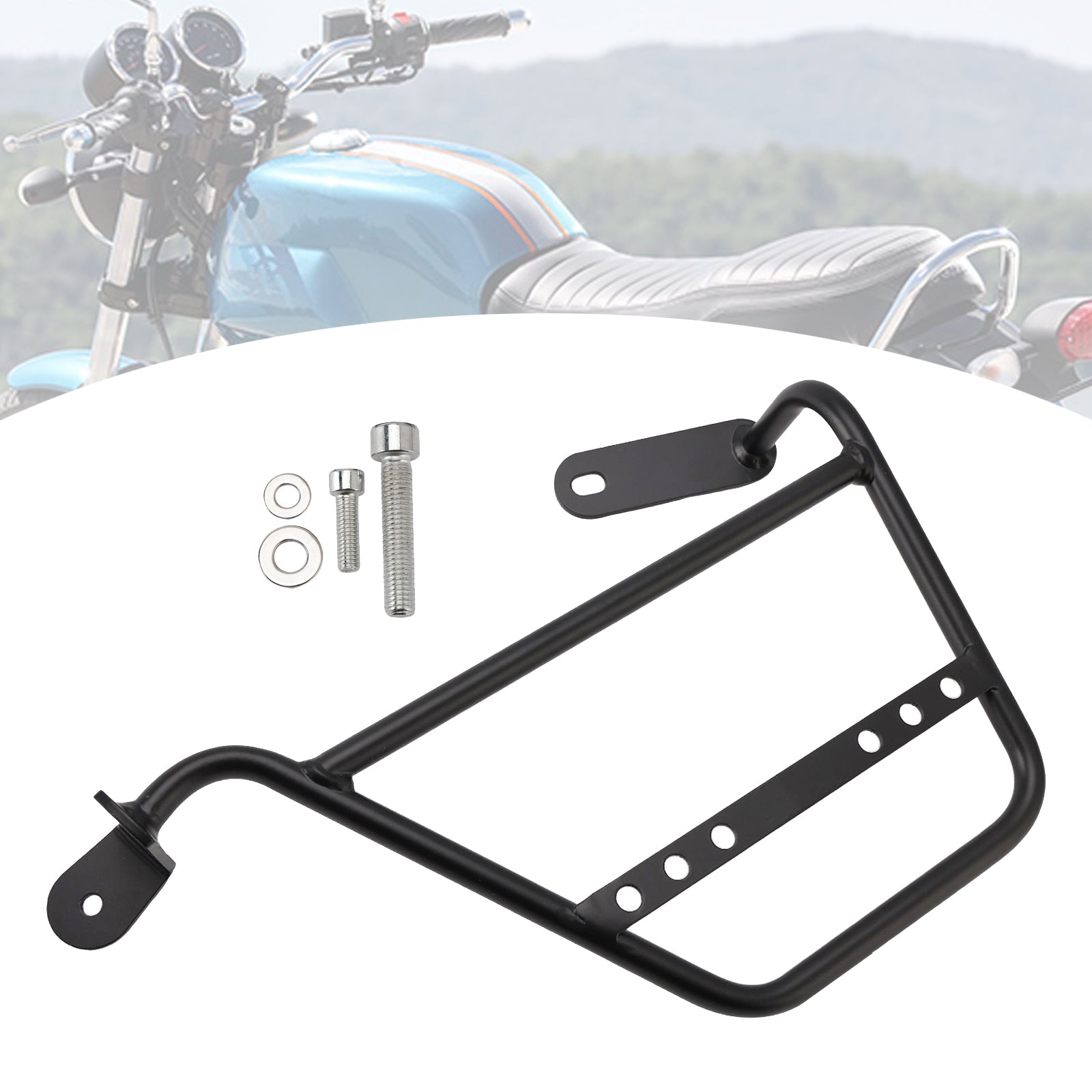 21-24 Guzzi V7 750Cc Luggage Rack Side Saddle Bag Mount Bracket Black Left