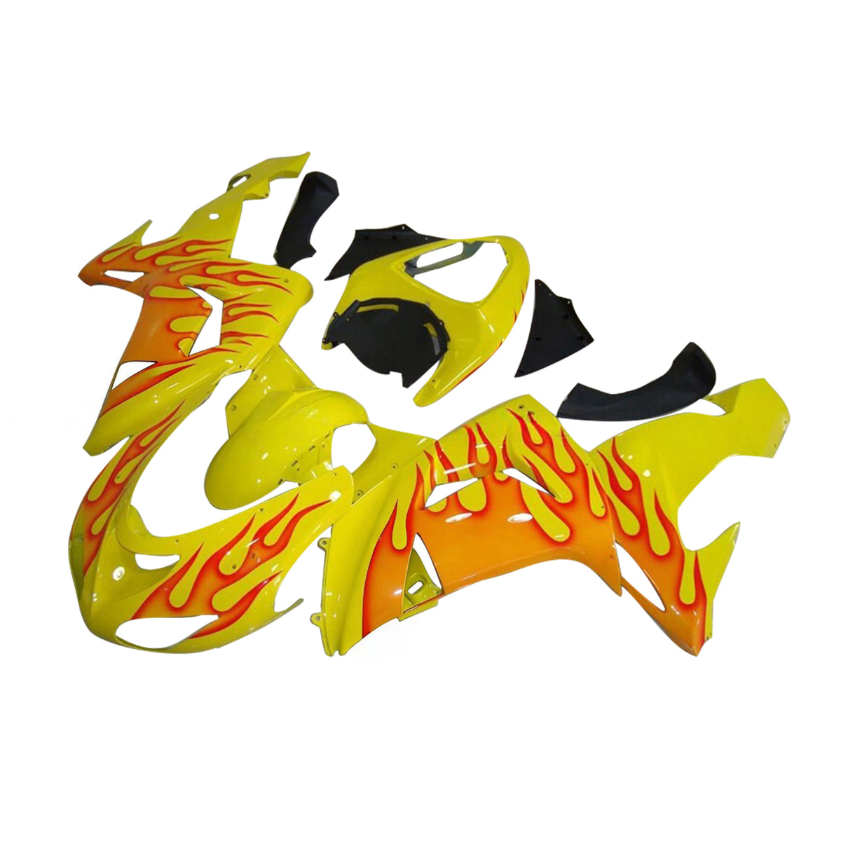 Amotopart 2006-2007 Kawasaki ZX-10R Yellow Orange White Black Fairing Kit