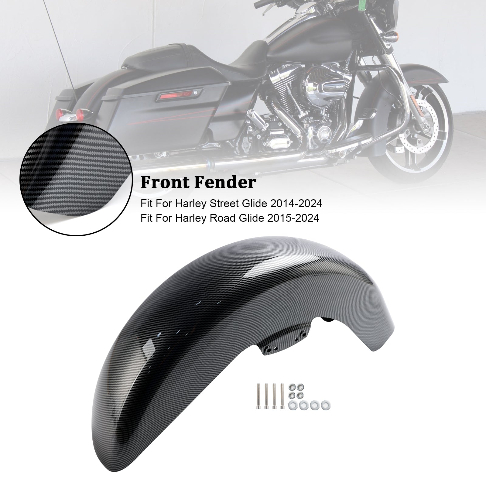 14-24 Touring Street Glide Road Glide Carbon ABS Front Fender Mudguard