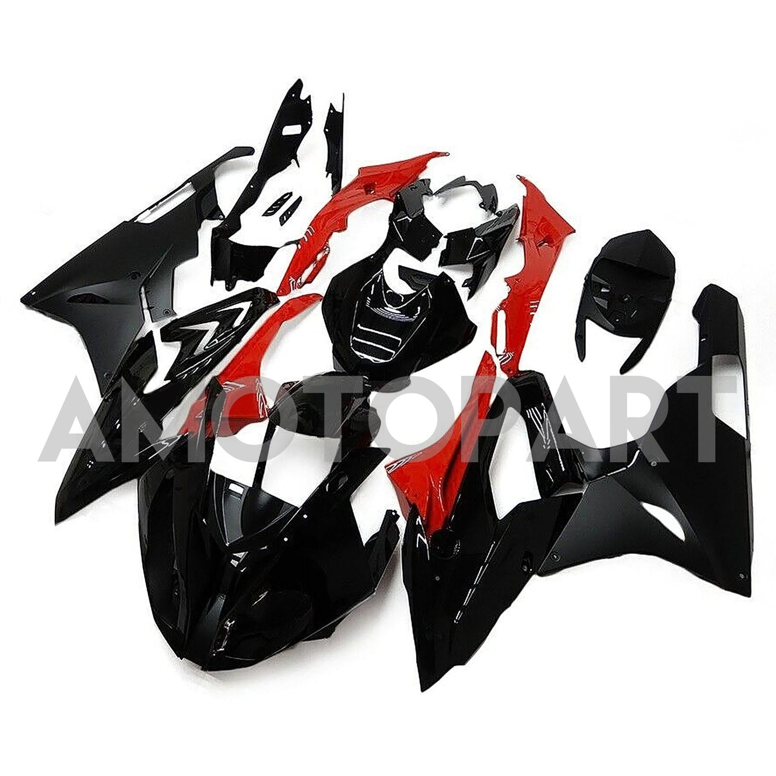 Amotopart 2015-2016 BMW S1000RR Kit de carenado negro y rojo brillante