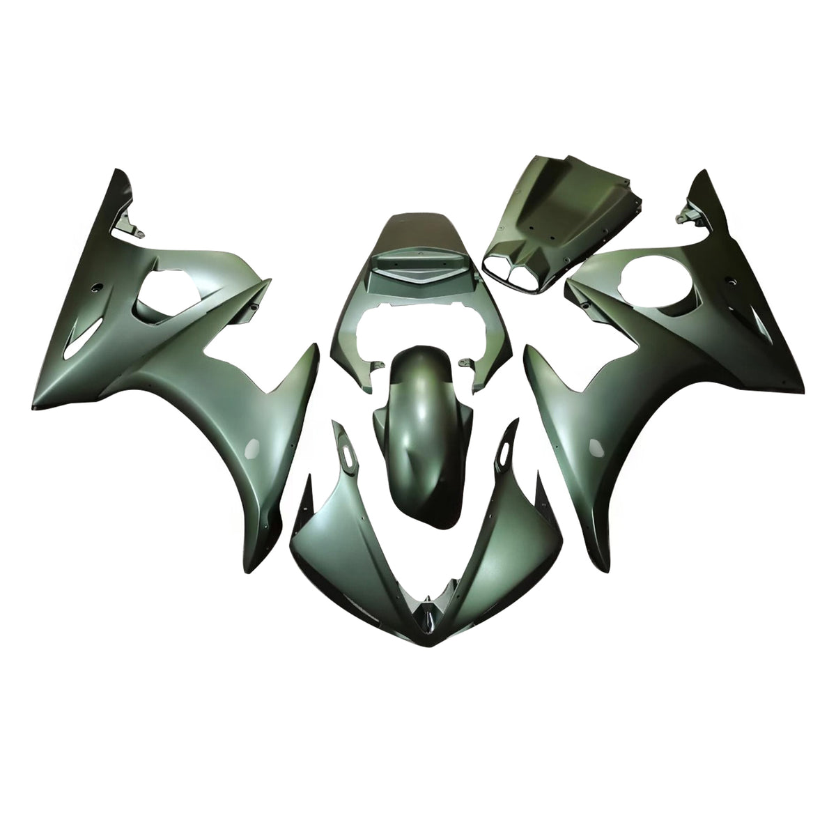 Amotopart 2005 Yamaha YZF-R6 Gray Black White Green Fairing Kit