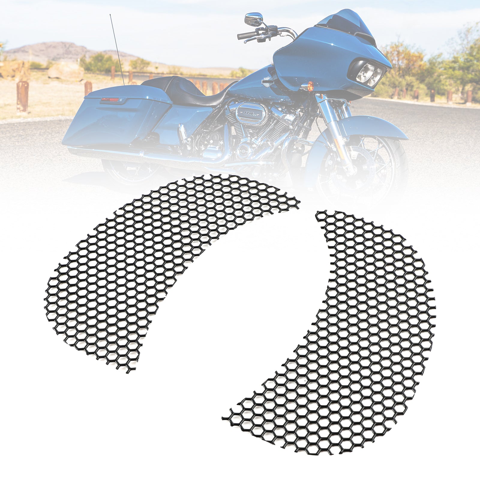Road Glide Fltrx/Xs Fltru 15-21 Side Fairing Vent Mesh Cover Black Fits