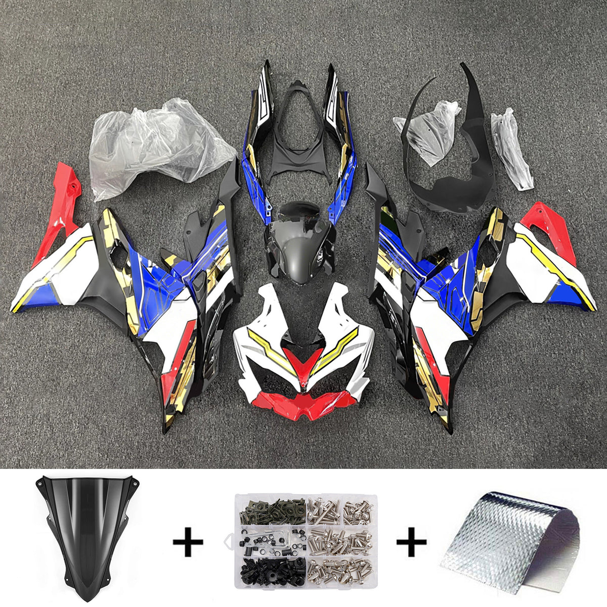 Amotopart 2019-2026 Kawasaki Ninja ZX-25R ZX-4R ZX-4RR White Blue Red Fairing Kit