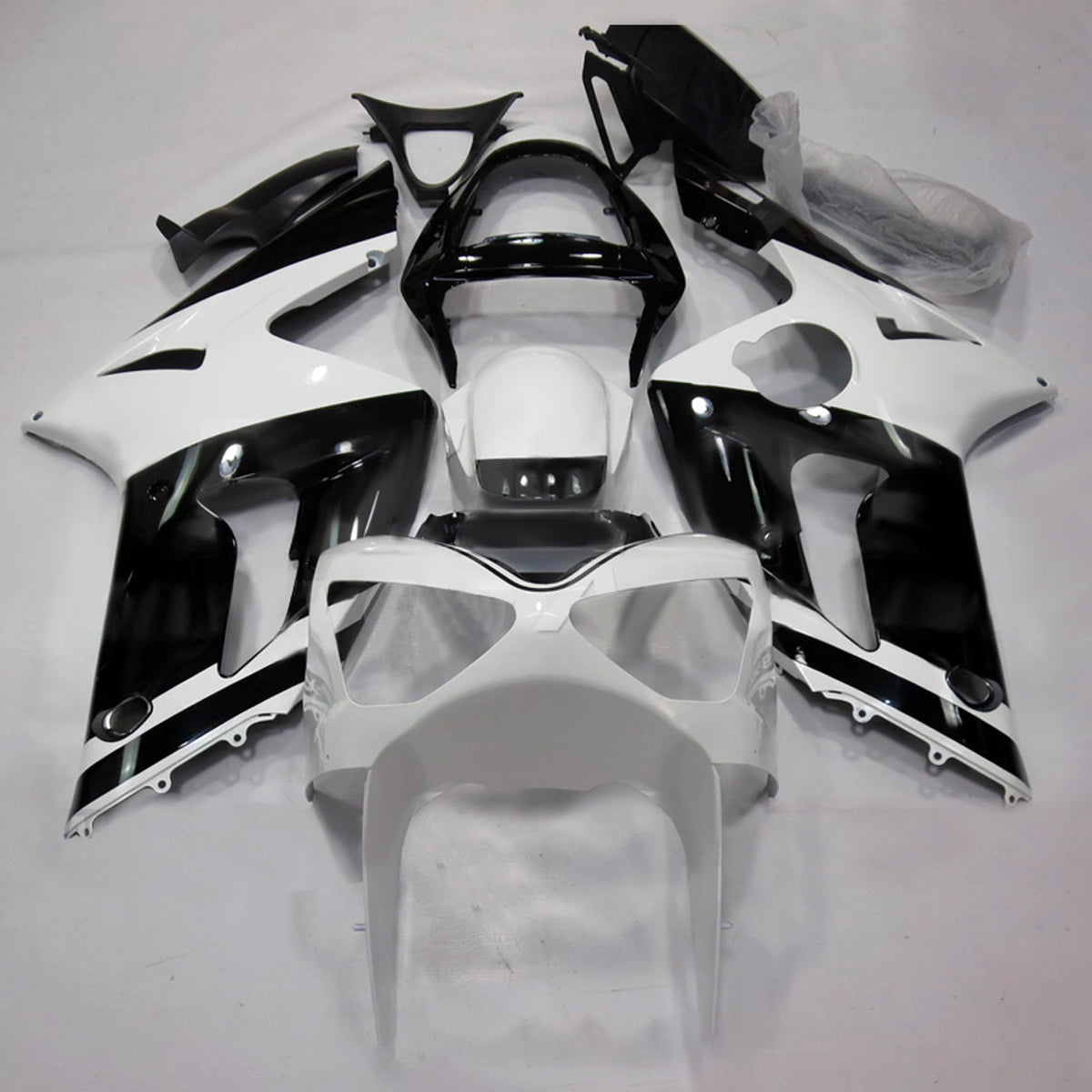 Amotopart 2003-2004 Kawasaki ZX-6R 636 Black Gray Fairing Kit
