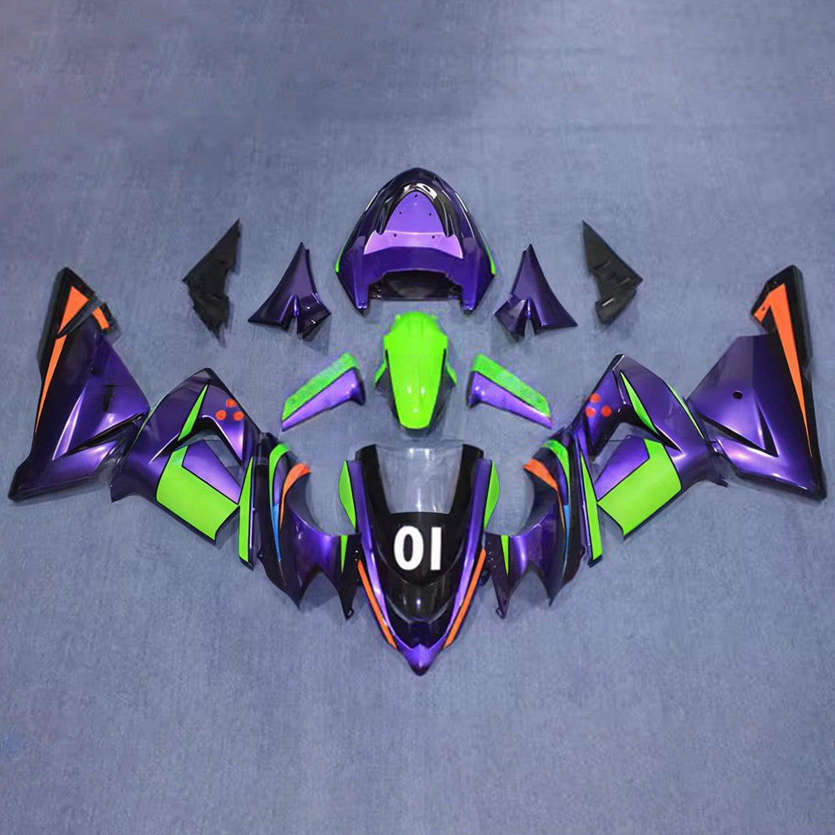 Amotopart 2004-2005 Kawasaki ZX-10R Gray Purple Black Fairing Kit
