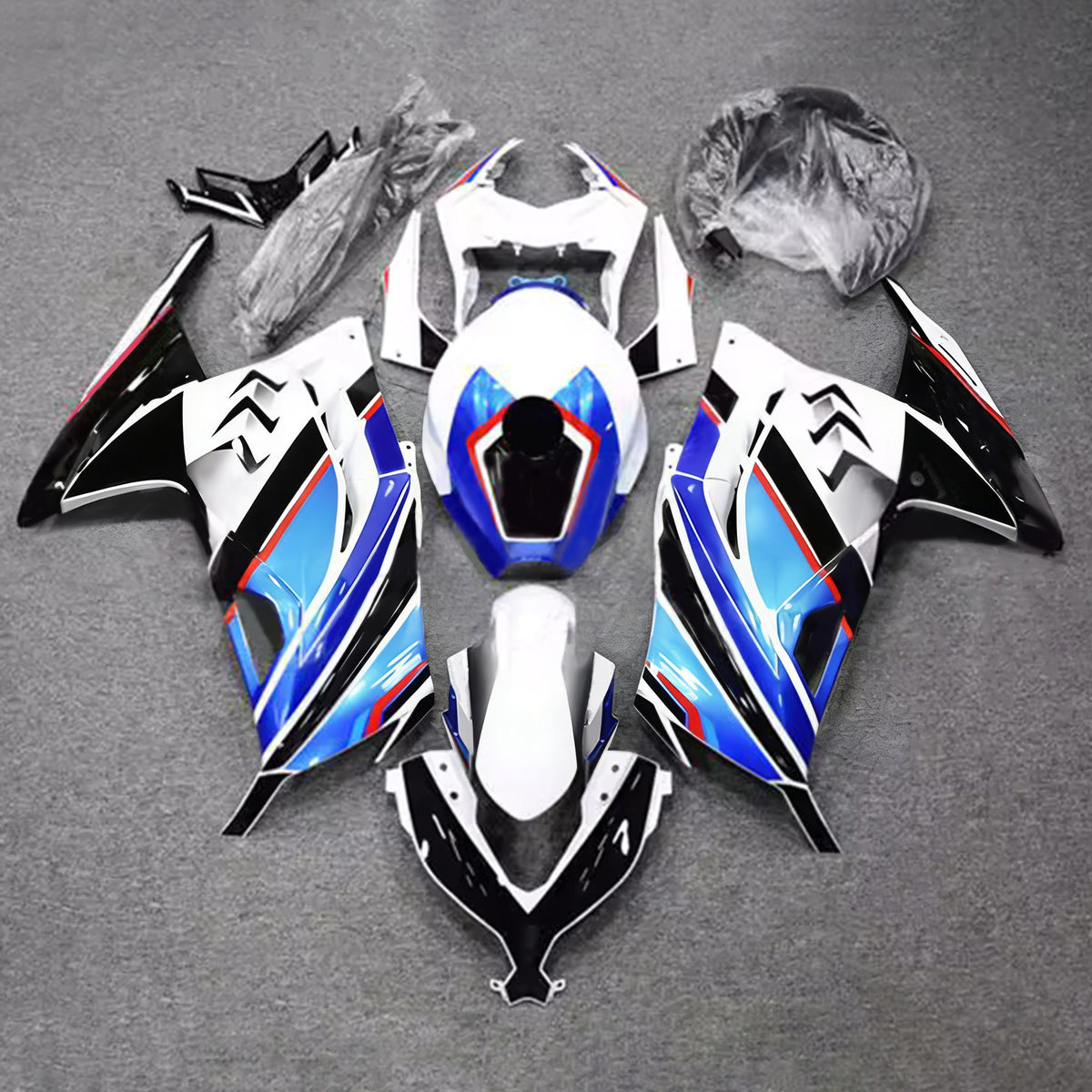 Amotopart 2013-2024 Kawasaki EX300 Ninja300 Gray Black Fairing Kit