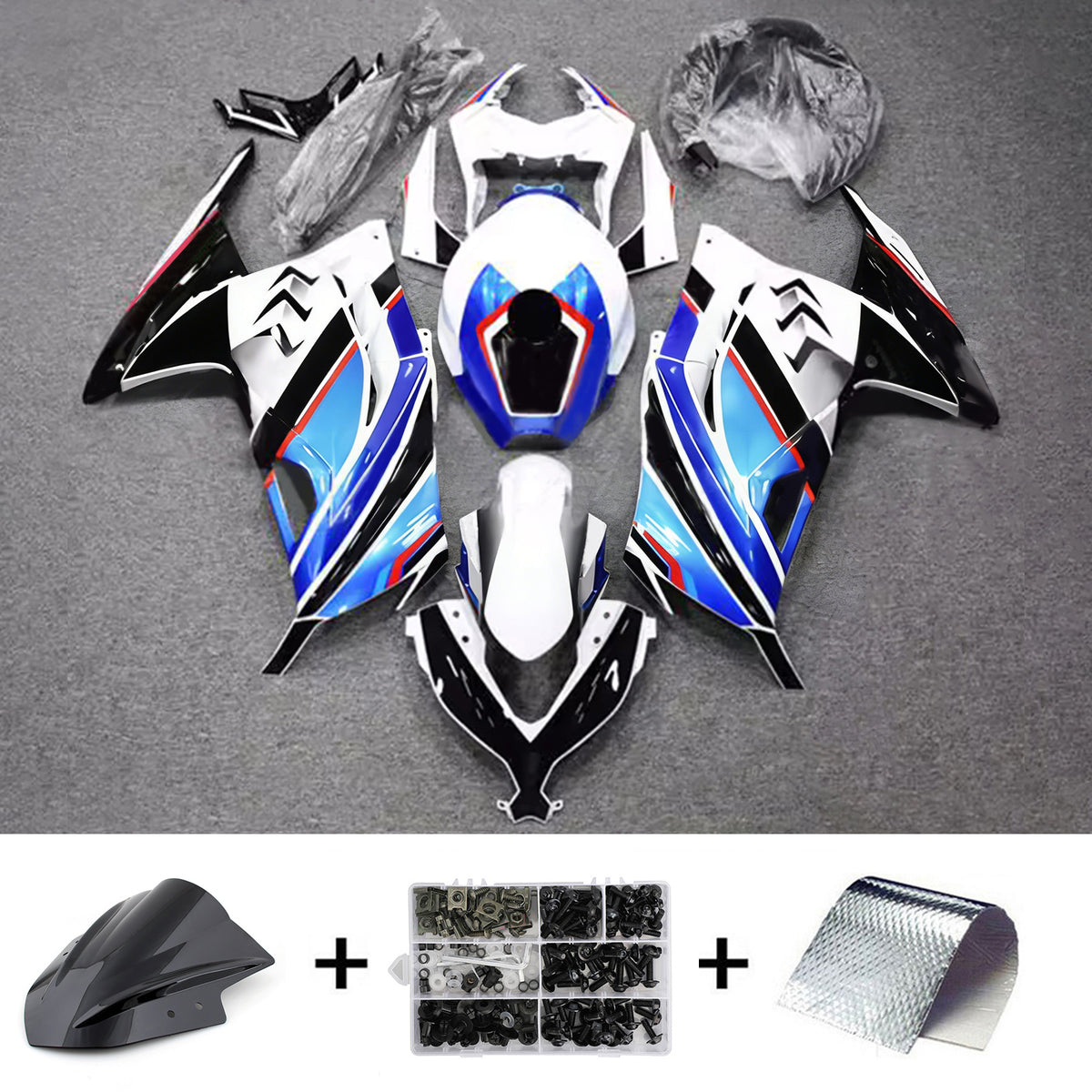 Amotopart 2013-2024 Kawasaki EX300 Ninja 300 grijszwarte kuipset