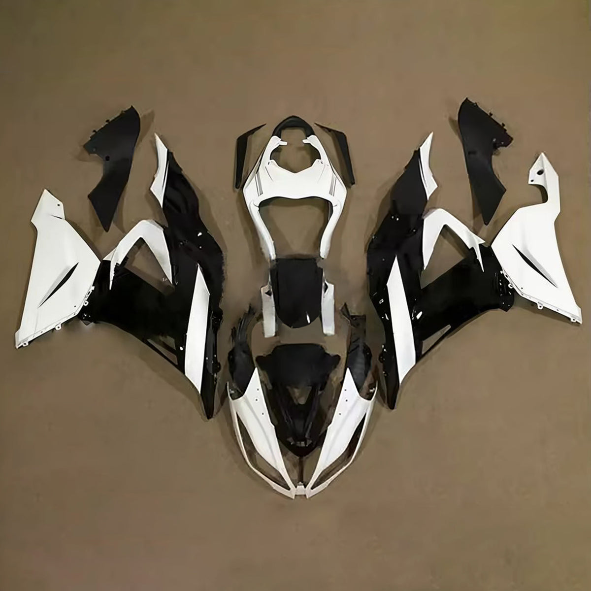 Zestaw owiewek Amotopart 2013-2018 Kawasaki ZX-6R 636 z białego czarnego złota