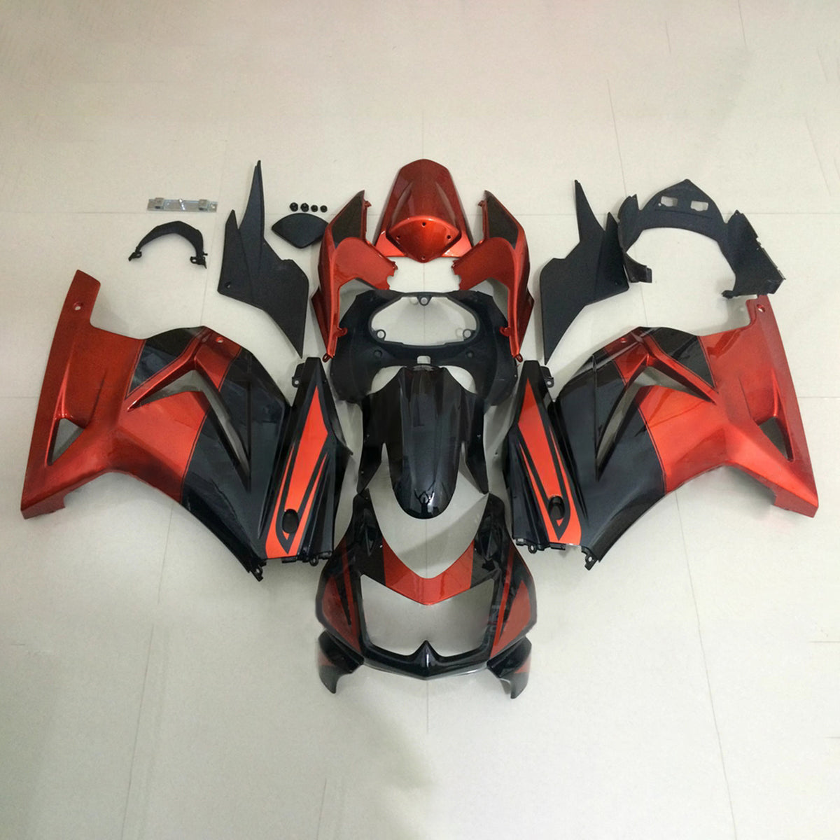 Amotopart 2008-2012 Kawasaki EX250 Ninja 250R Gray Black Red Fairing Kit