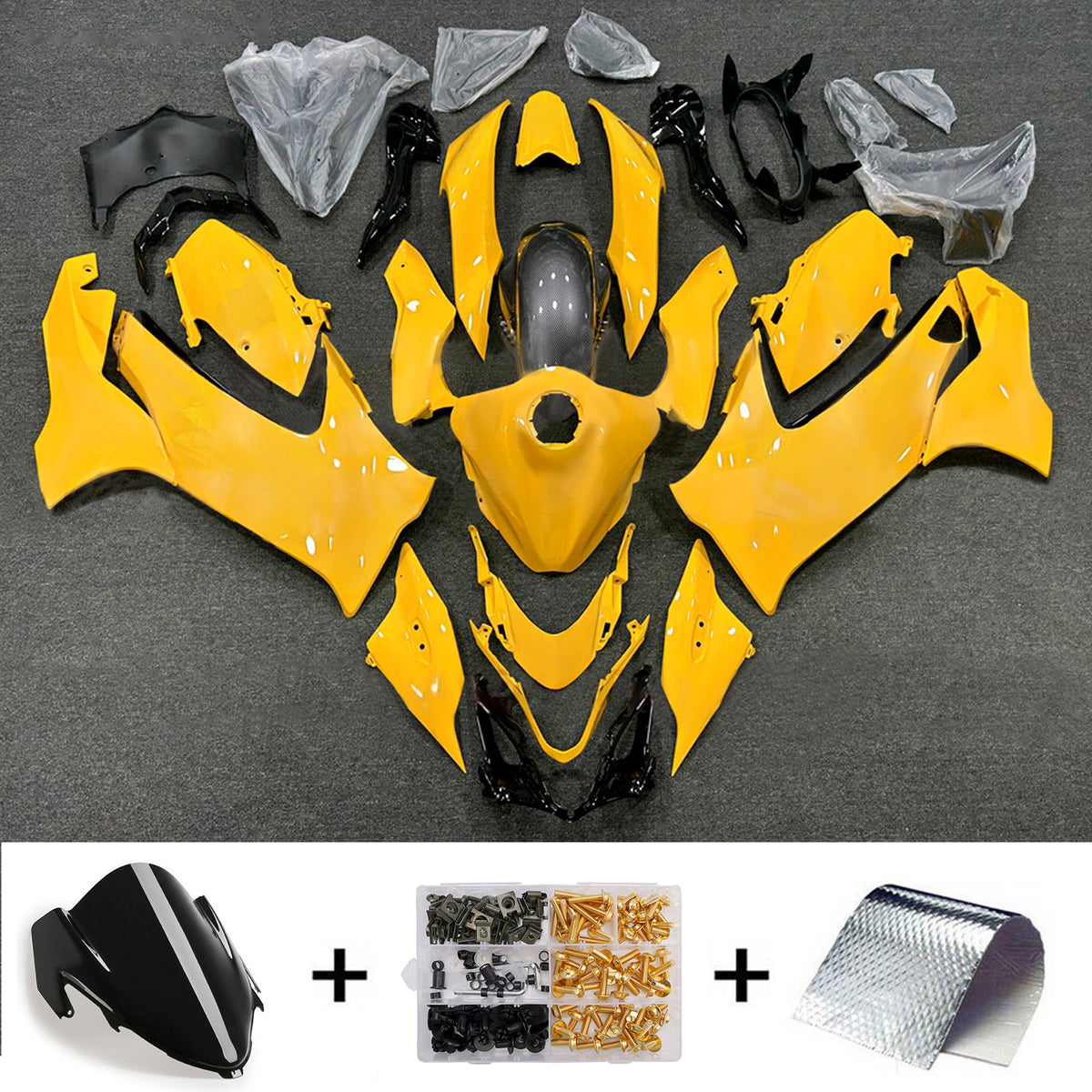 Amotopart 2021-2026 Suzuki Hayabusa GSX1300R Yellow Black Fairing Kit