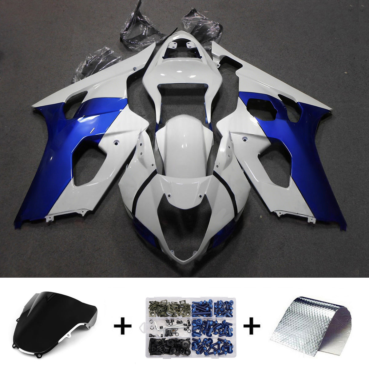 Amotopart 2000-2002 Suzuki GSX-R1000 K1 K2 Black Gray Fairing Kit