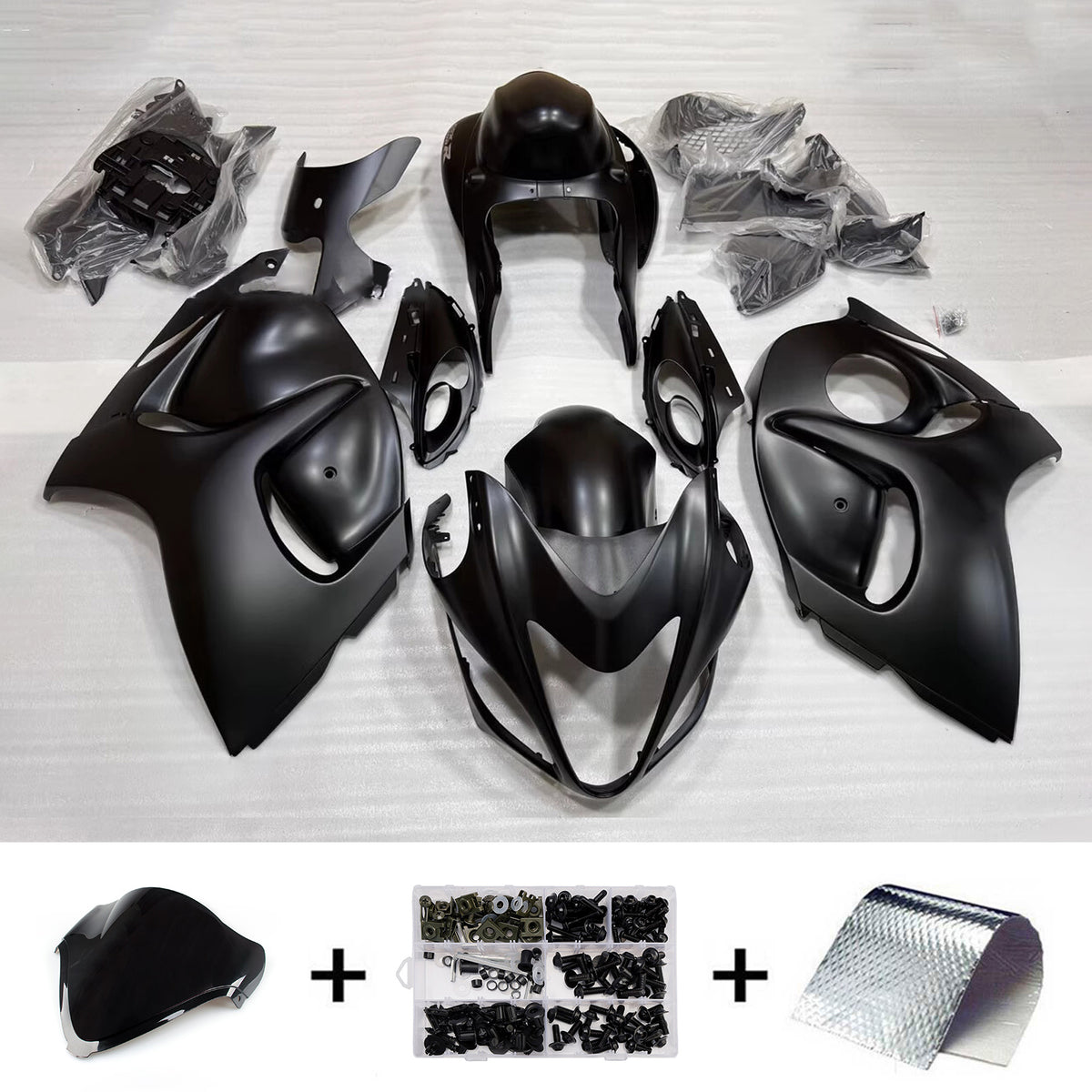 Amotopart 2008-2020 Suzuki Hayabusa GSX1300R Gray Black Fairing Kit