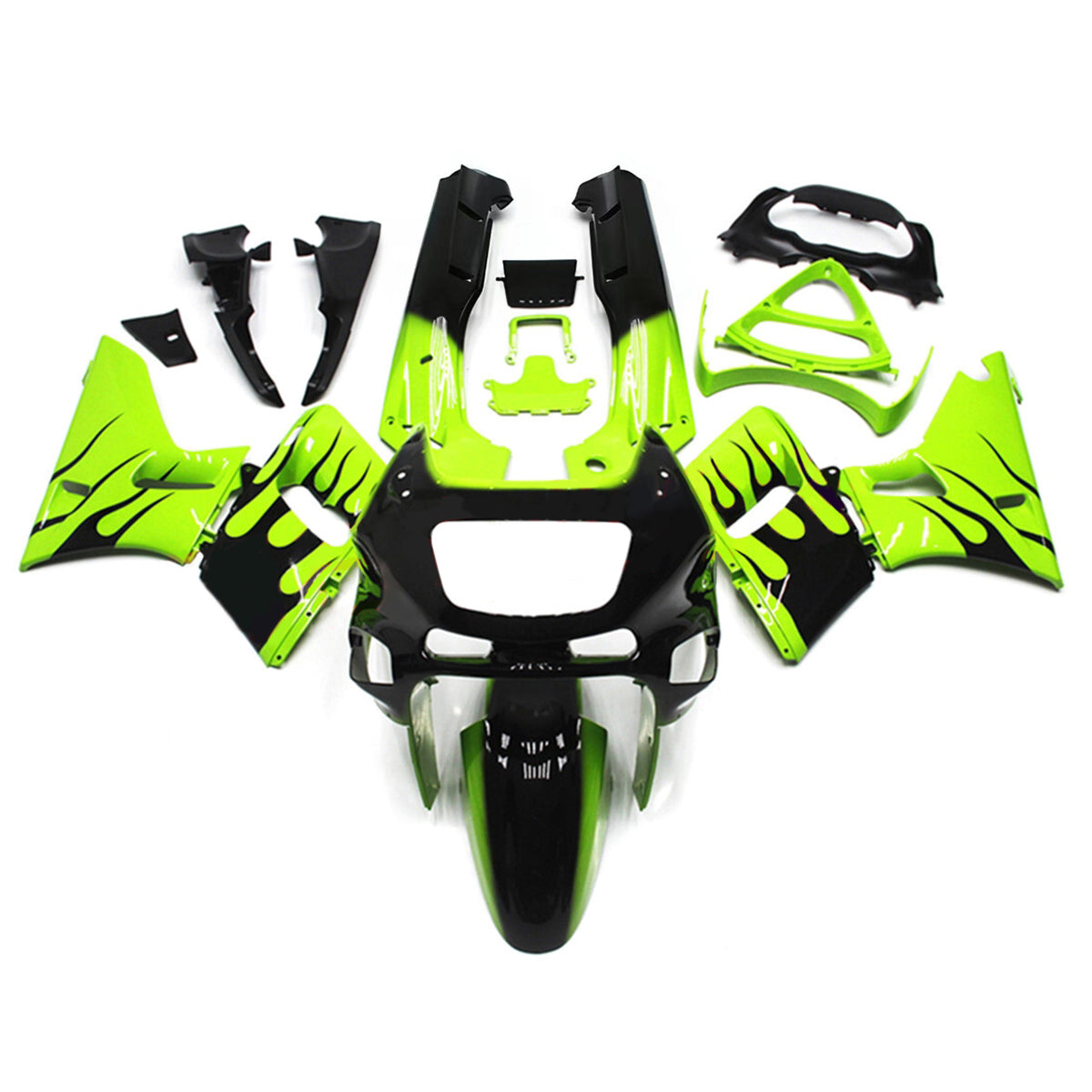 Amotopart 1993-2007 1998-2003 Kawasaki ZZR400 ZZR600 Green White Black Fairing Kit
